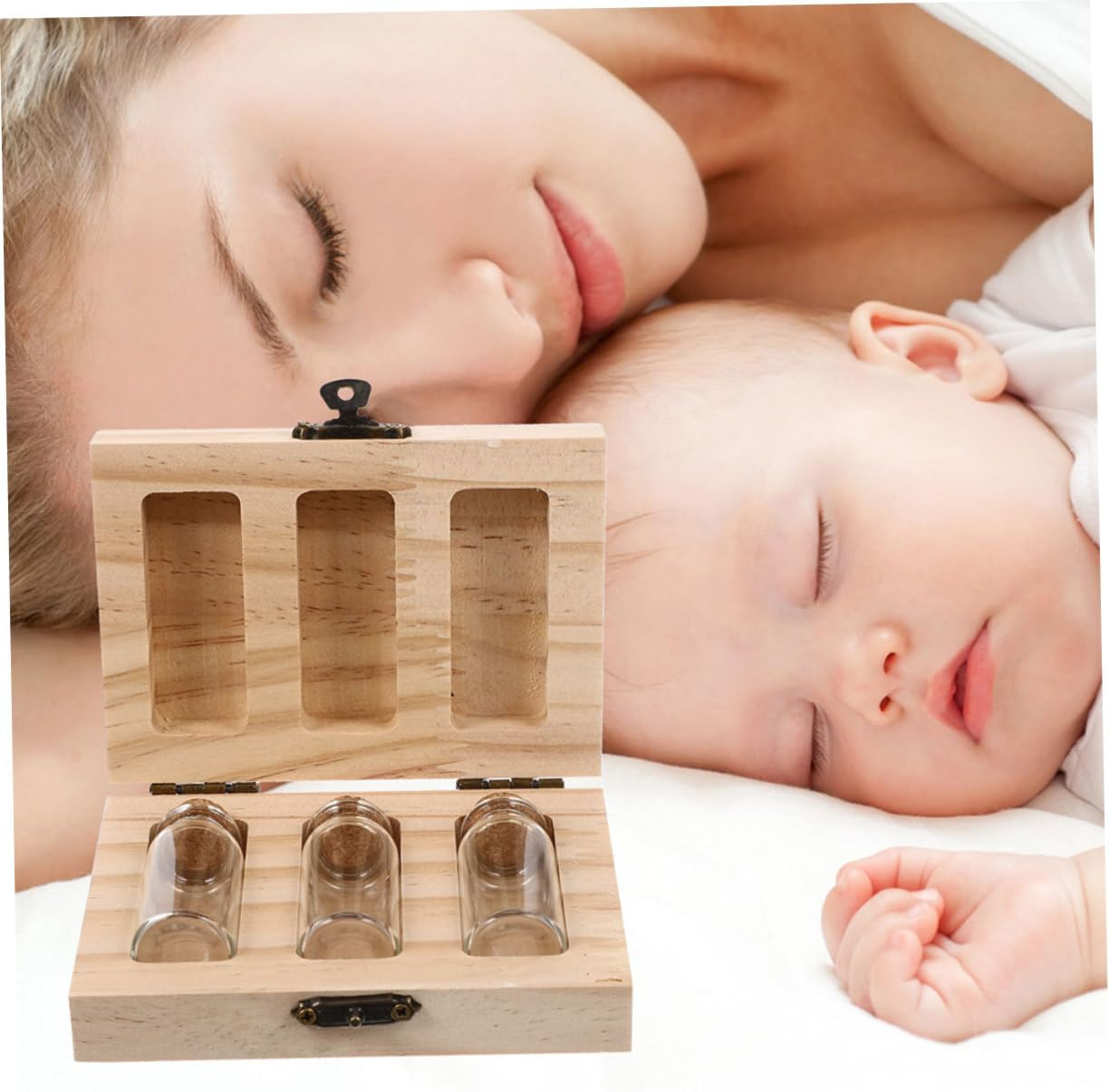 Born Keepsake Box Hair Umbilical Cord Tooth Collection Box Wooden Hair Keepsake Newborn image number 6