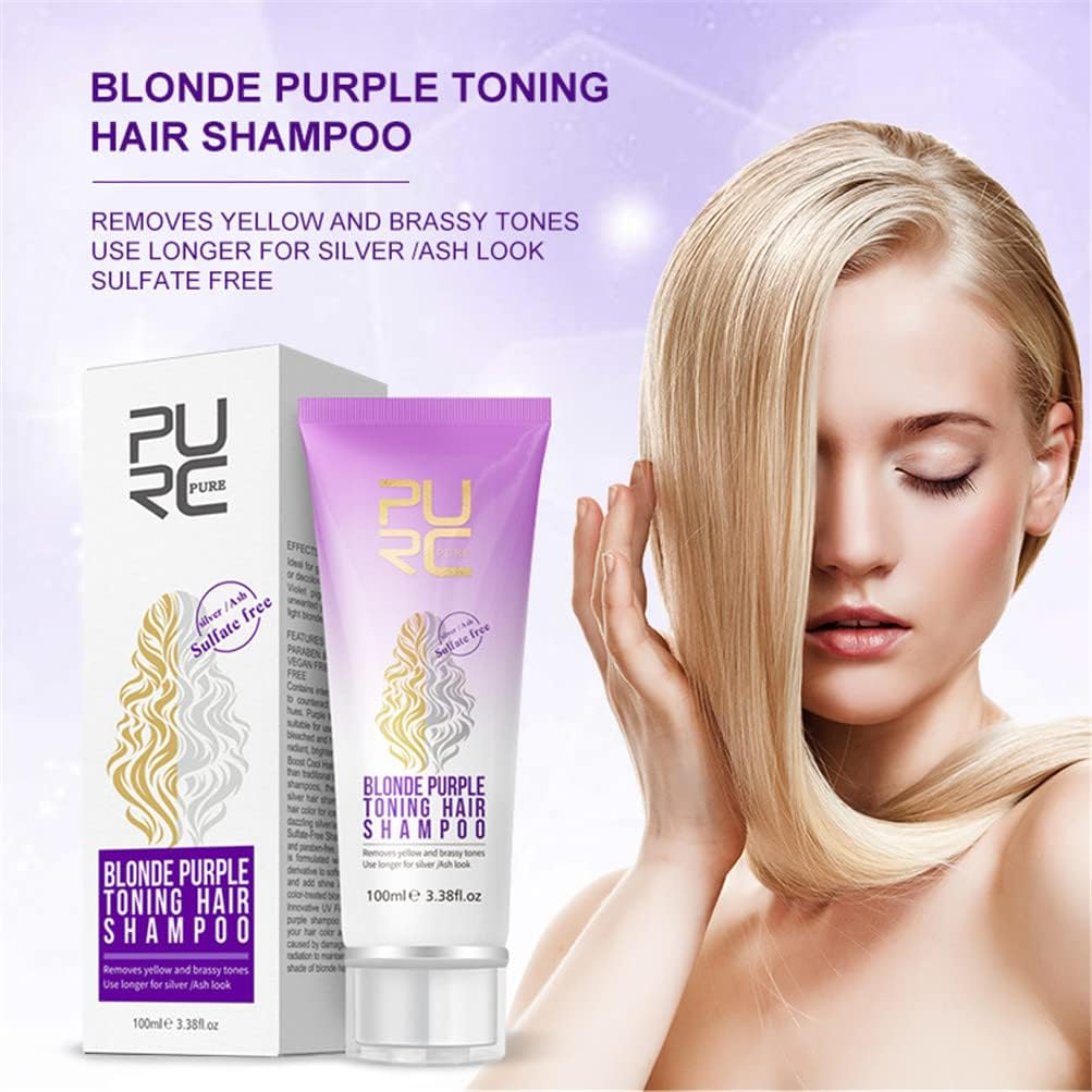 3PCS Purple Shampoo Removes Yellow Brassy Tones of Hair Neutralize Orange Green for Silver Look Salon Home Restore Hair Shine, and Reduce Frizz, Regain Youth for Your Hair image number 5