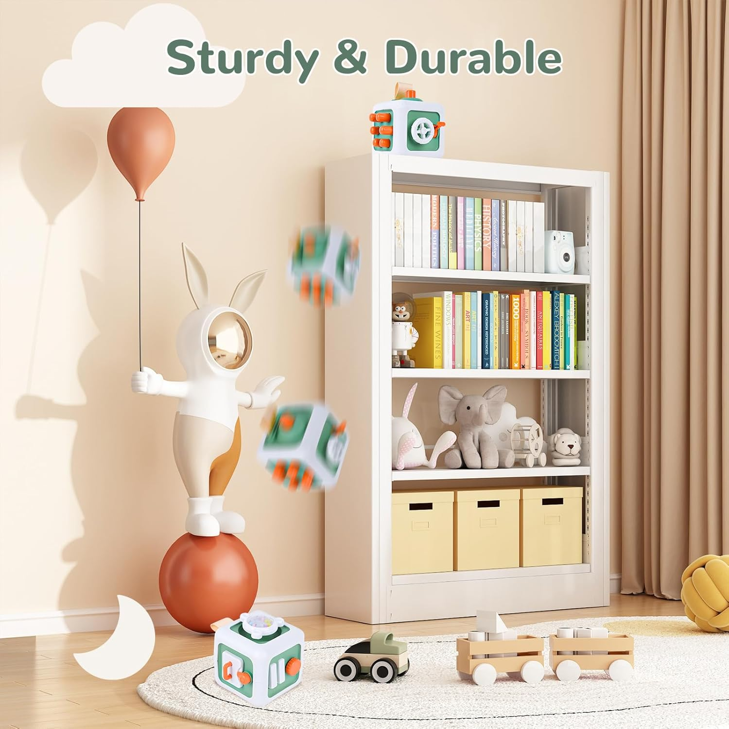 Busy Activity Cube Toys for 1 + Year Old Gifts, Sensory Learning Fine Motor Skills Toys for 18 Months, Montessori Airplane Travel Car Toys for Toddler 1-3, 1St Birthday Girl Gifts 18 Months + (Green)