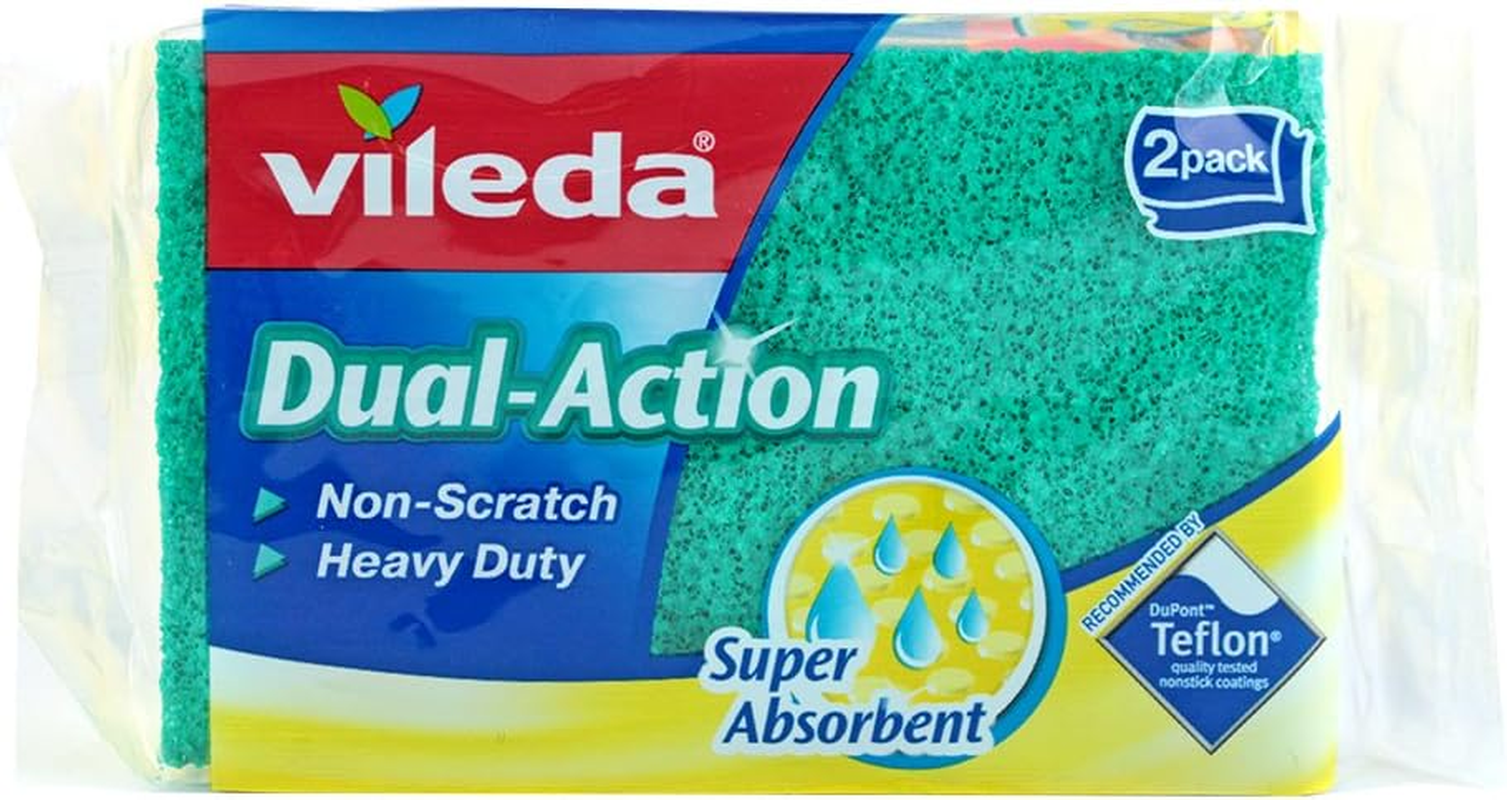 Vileda Pur Active Non-Scratch Viscose Sponge Scourer (Pack of 2) image number 2