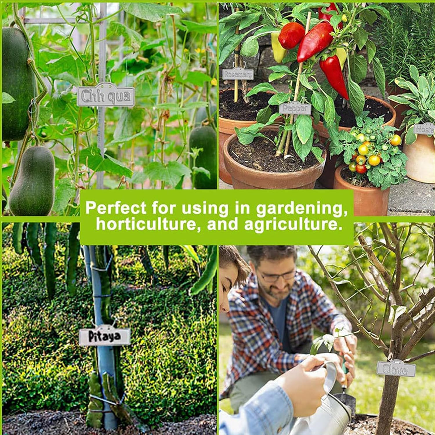 Metal Plant Labels, 100 Pack Aluminum Plant Signs Tags Weatherproof Garden Markers Tag for Vegetables Flower Seed Greenhouse, 1.5 X 3.5In, 100Pcs, 100 Twist Ties image number 3