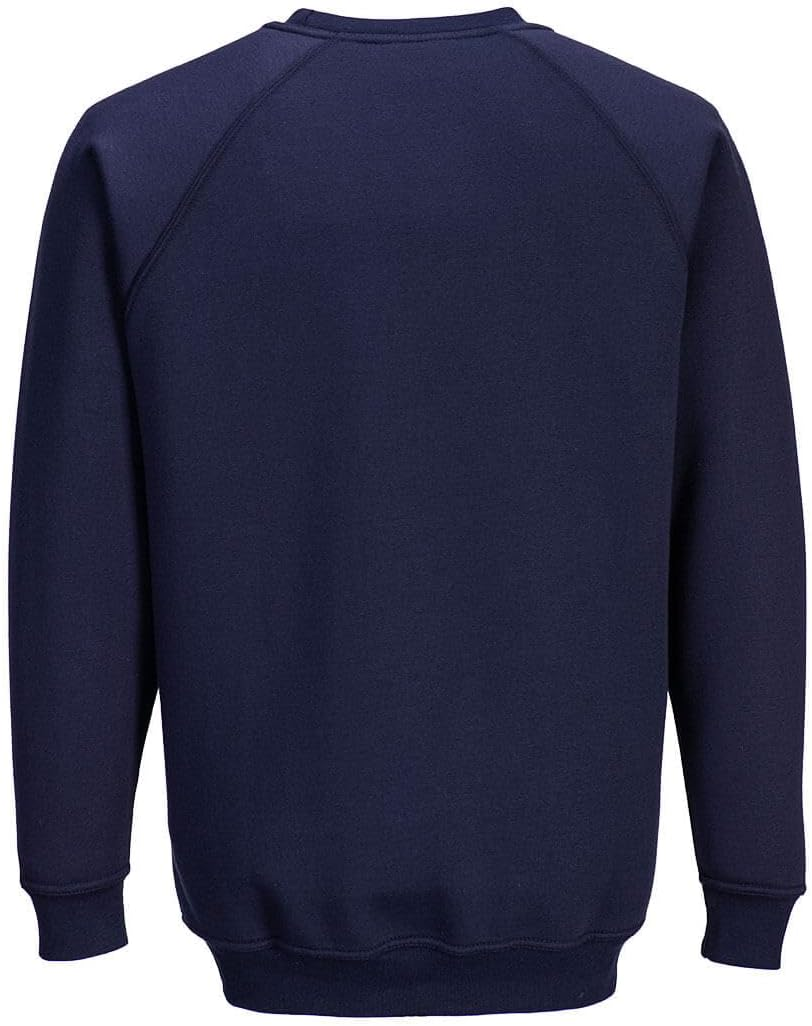 Portwest B300 Roma Sweatshirt Durable Soft Workwear Crew Neck Fleece 40+ UPF Sun Protection Comfortable Fit for Casual Corporate and Industrial Use, Navy, XL
