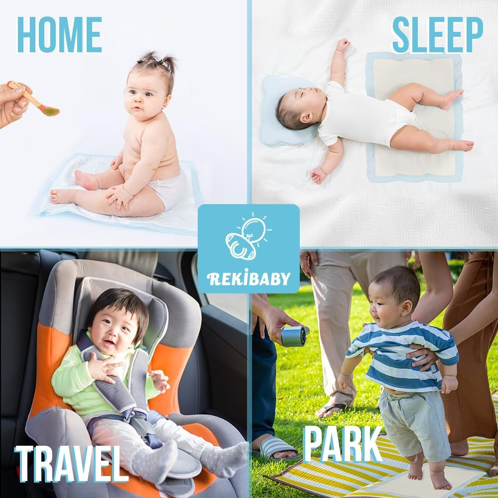 Rekibaby Disposable Changing Pad for Baby, 45Cm X 33Cm Pack of 100, Waterproof Diaper Change Mat Thick Strong Absorption Underpads, Pet, Urine Pad, Bed Table Protector Pad image number 3