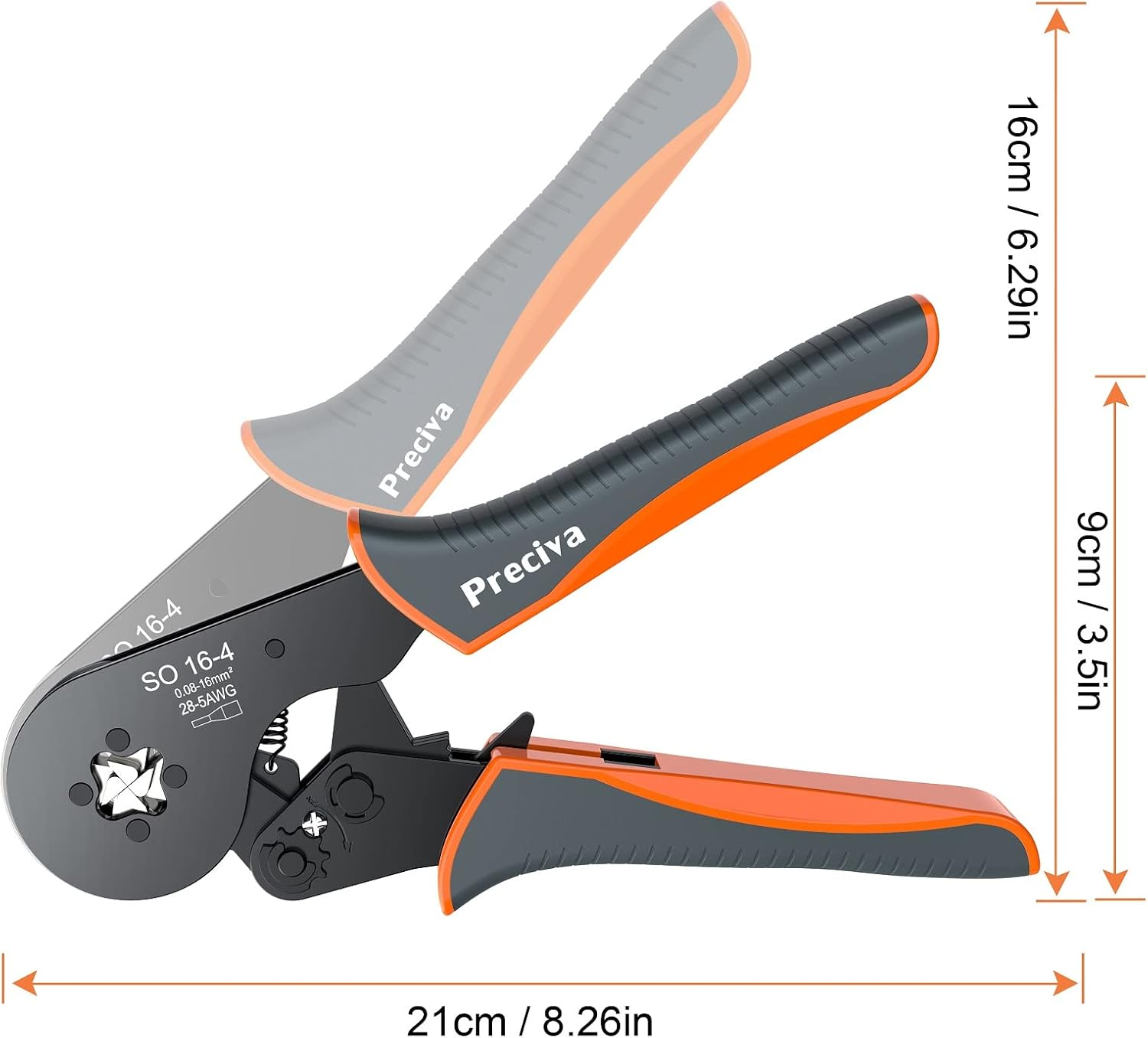 Bootlace Ferrule Crimping Tool, Preciva 0.08-16Mm&sup2;/Awg 28-5 Ferrule Crimper-Tool with 1200Pcs Ferrules, Self-Adjsutable Ratchet Wire Crimping-Tool,Wire Terminal Device Set