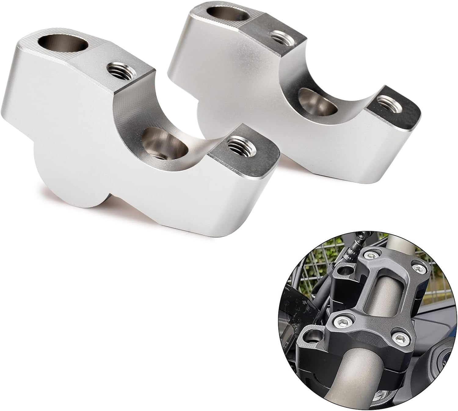 Motorcycle Handlebar Handle Bar Riser Heighten Compatible with Honda NX500 CB650R CB300R CB250R CB500F CB500X (Black)