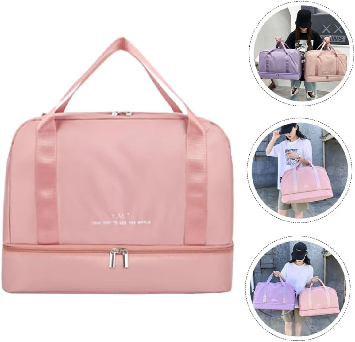 COOLHIYA Large Capacity Luggage Bag for Travel Tote Bag Wet Separation for Gym Use and Weekend Trips image number 3