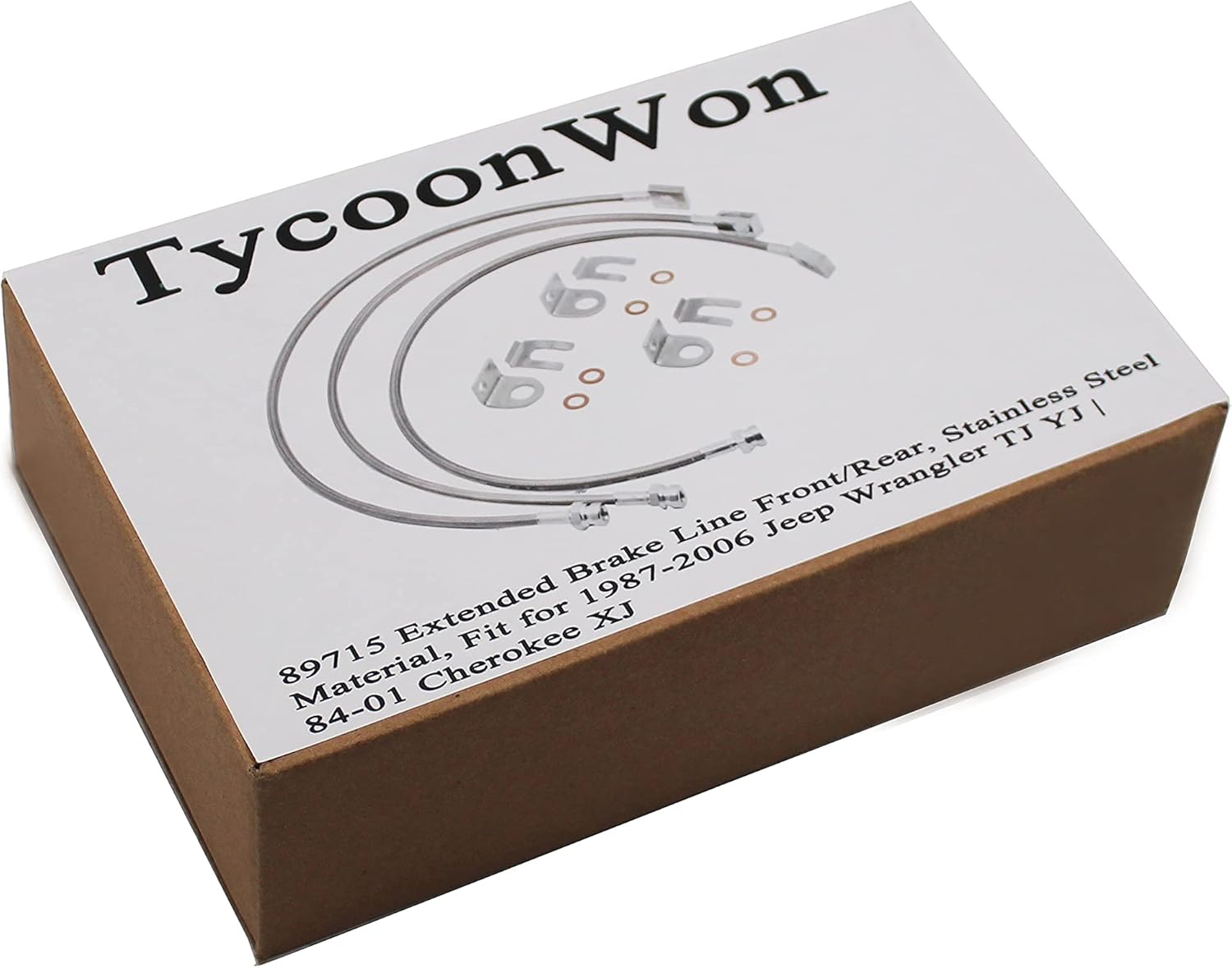 89715 Front and Rear Extended Stainless Brake Lines Replacement for 1987-2006 Jeep Wrangler TJ YJ 84-01 Cherokee XJ, 89702 and 89703 Brake Lines Kit for 4"-6" Lift image number 2