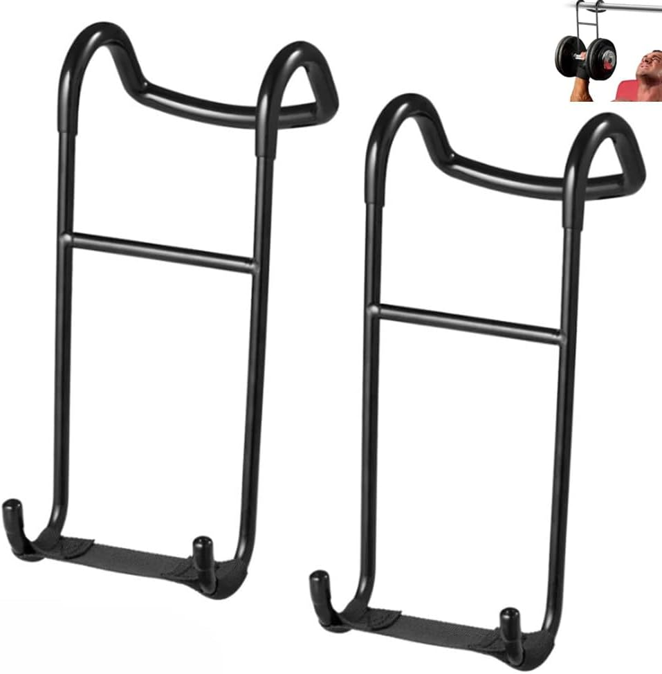 Walquicks 2PCS Dumbbell Spotter Hooks, Heavy Duty Dumbbells Rack Attachments, Hanger Barbell, for Dumbbell Bench Press, Fitness Weightlifting, Chest Shoulder Workouts Barbells Safety Hanger Attachment