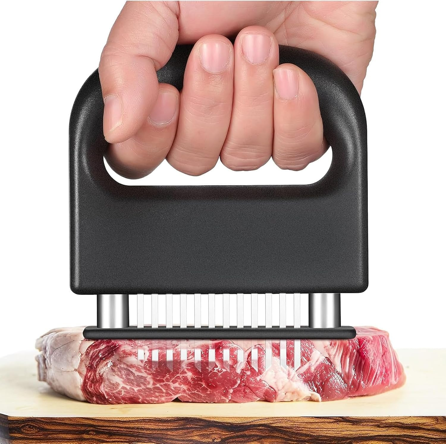Meat Tenderizer, 1Pc 48-Blade Stainless Steel Steak Tenderizer,Stainless Steel Needle Blade Meat Tenderizer,Stainless Steel Meat Needle Tenderizer Tool with 48 Blades,Meat Tenderizer with 48 Blades image number 3