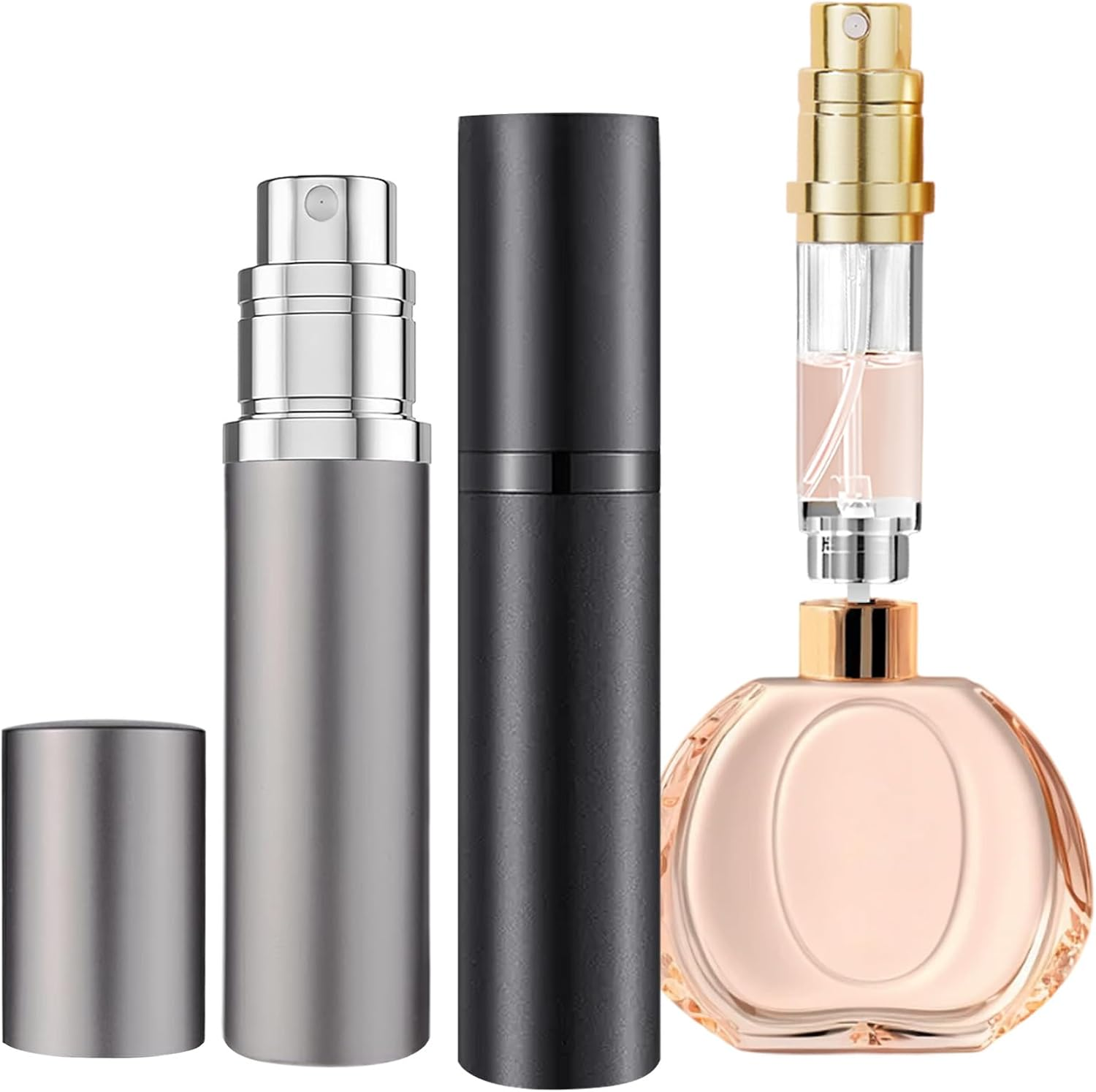 JOOMOKO 5 Ml Perfume Filler Refillable Perfume Atomiser for on the Go Filling Technology without Funnel Empty Perfume Atomiser Spray Bottle for Travel on the Go (Red)