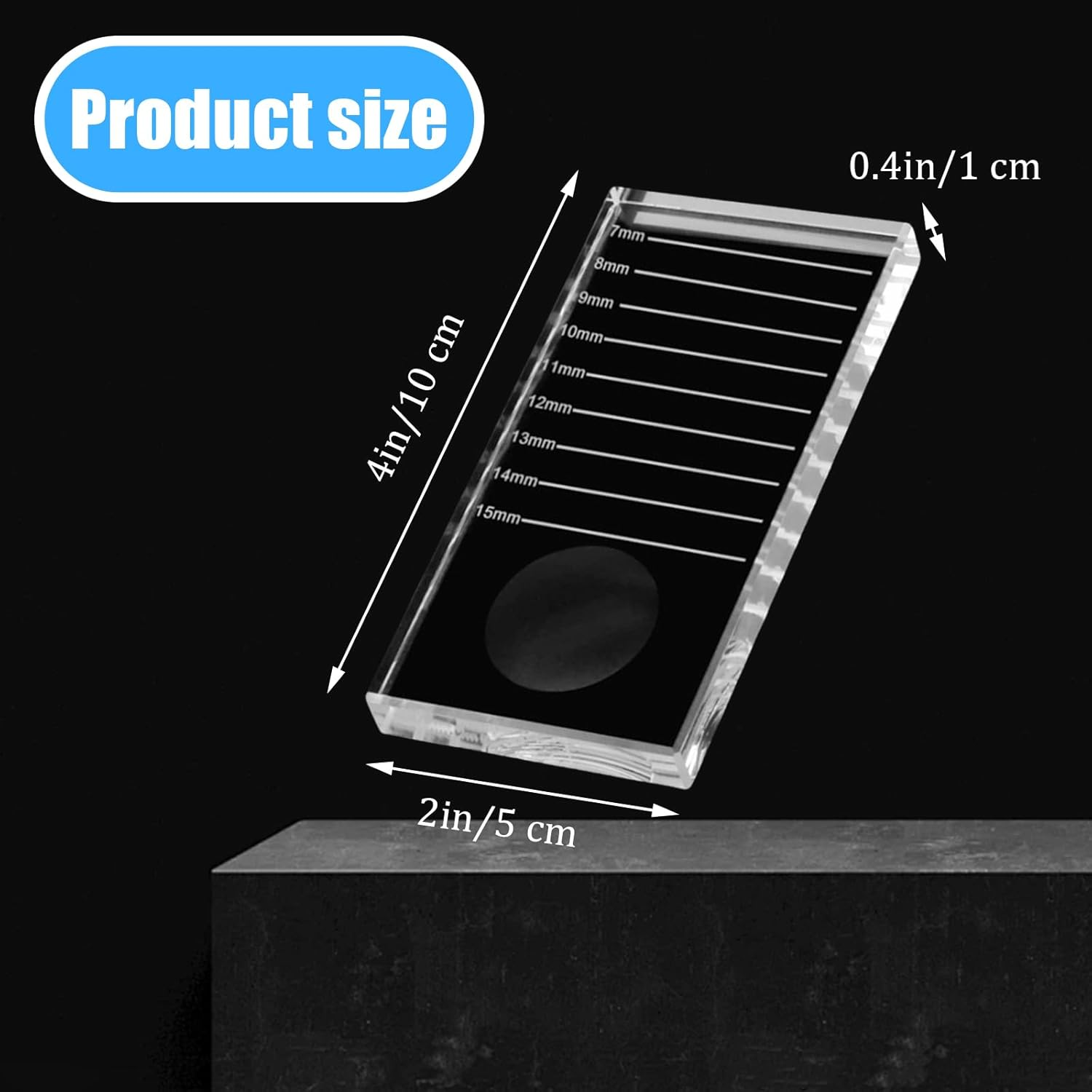 INCAUCA 2-In-1 Lash Trays for Lash Extensions 4 X 2 X 0.4 in (10 X 5 X 1 Cm), Crystal Glass Lash Tile, Lash Tray Adhesive Glue Holder, False Eyelash Pallet Strip Organizer (2Pcs) - 1 Piece image number 6