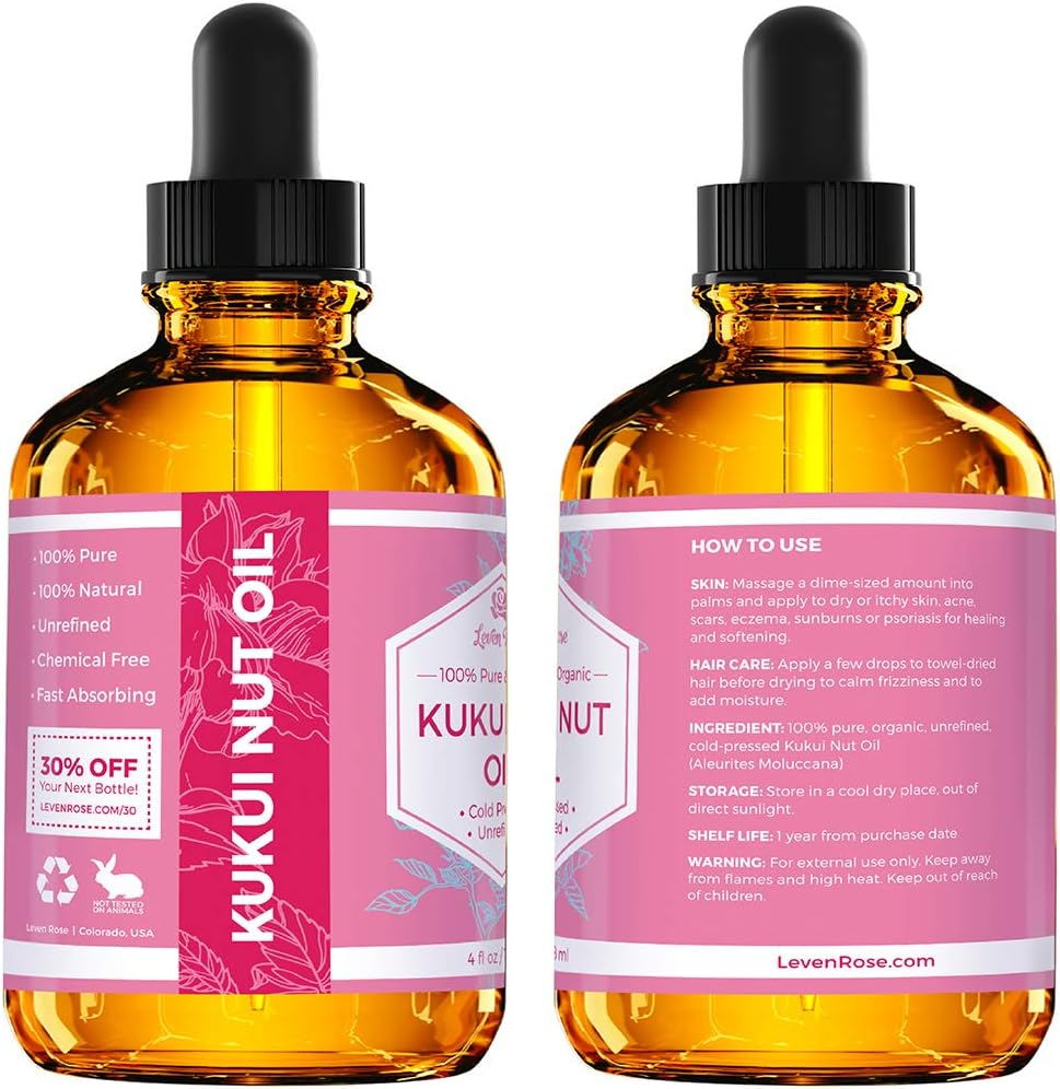 Kukui Nut Oil from , 100% Natural Organic (Cold Pressed, Unrefined) 120Ml image number 2