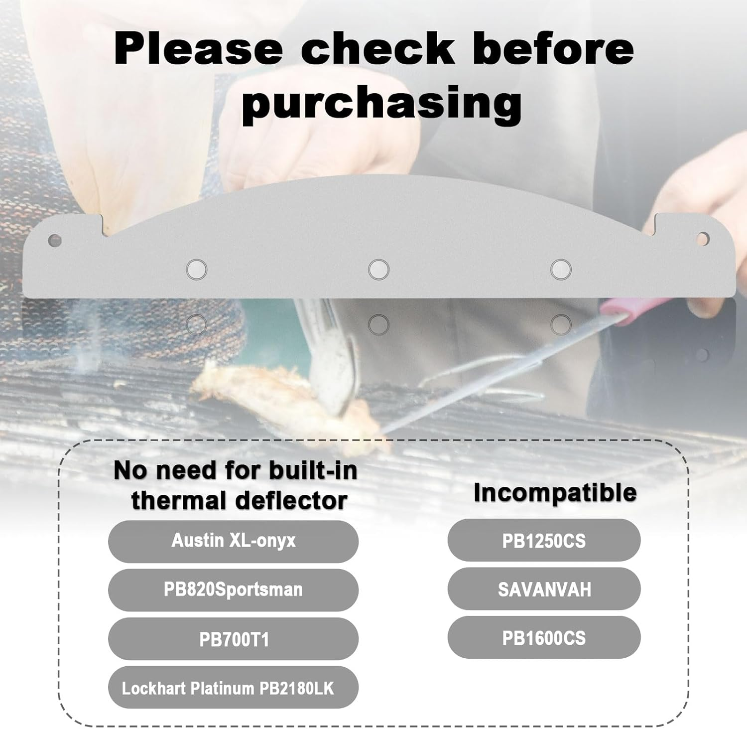 NQEUEPN Pit Boss Heat Deflector Pit Boss Heavy Duty Steel Heat Deflector Modification Heat Diffuser Magnetic Plates Thermal Air Gap Temperature Detection image number 3