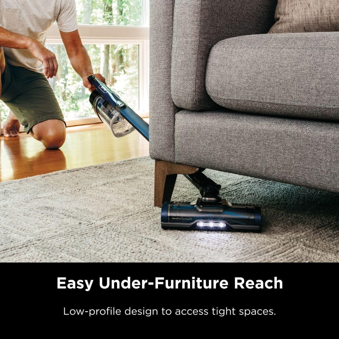 Shark Cordless Vacuum Cleaner with HEPA Filter, Lightweight, Portable, Rechargeable, Powerful Pet Hair Pickup, Removable Handheld, Crevice Tool, Dusting Brush, 50-Min Runtime, Blue, IZ363HT image number 2