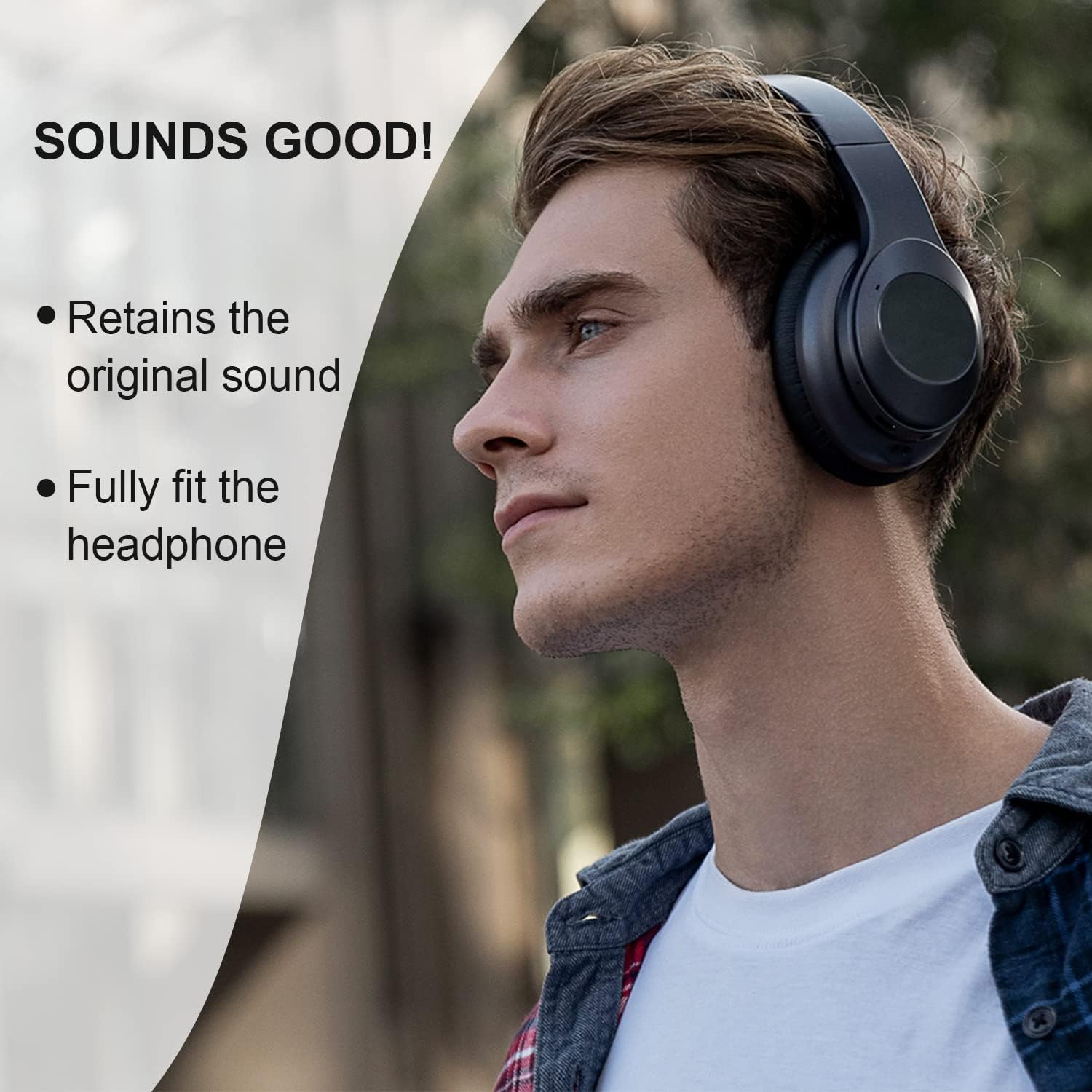 Replacement Earpads Cushions for Bose Quietcomfort 35/Quiet Comfort 35 II (QC 35/QC35 Ii), Headphone Ear Covers, High Density Memory Cotton, Soft Leather, Adaptive Noise Isolation Headphones Pads. - Black image number 6