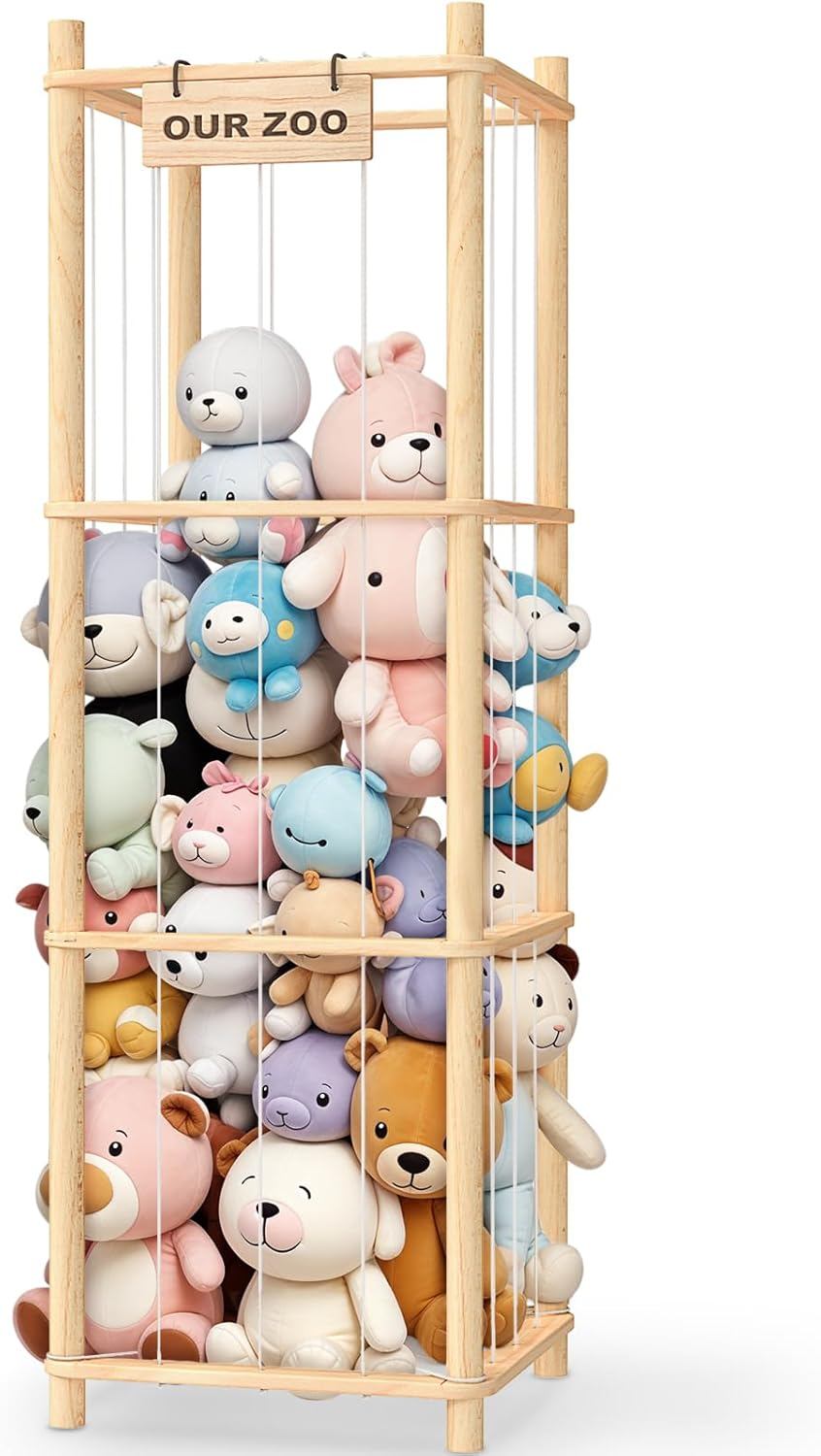 Woodure Stuffed Animal Toy Storage Organizer, Small Shelves,Suitable for Plush Toys, Muppets image number 2