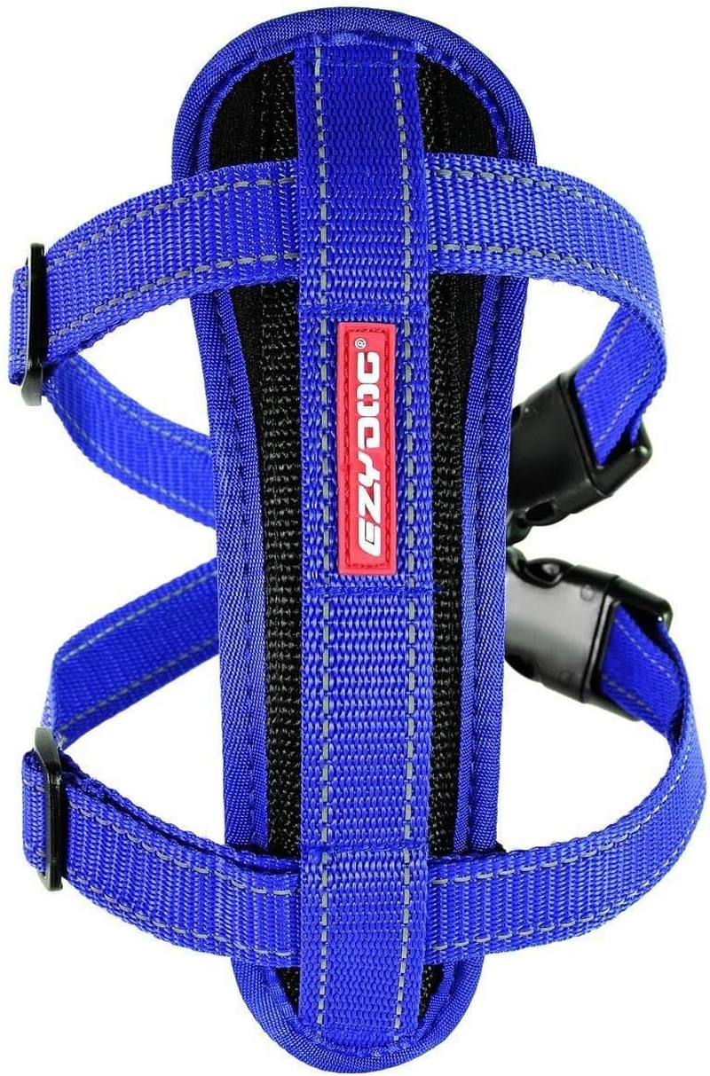 Ezydog Chest Plate Dog Harness - with Free Car Restraint - Best No Pull Harnesses for Small, Medium and Large Dogs - Custom Fit,Reflective, Easy Fit (L, Black)