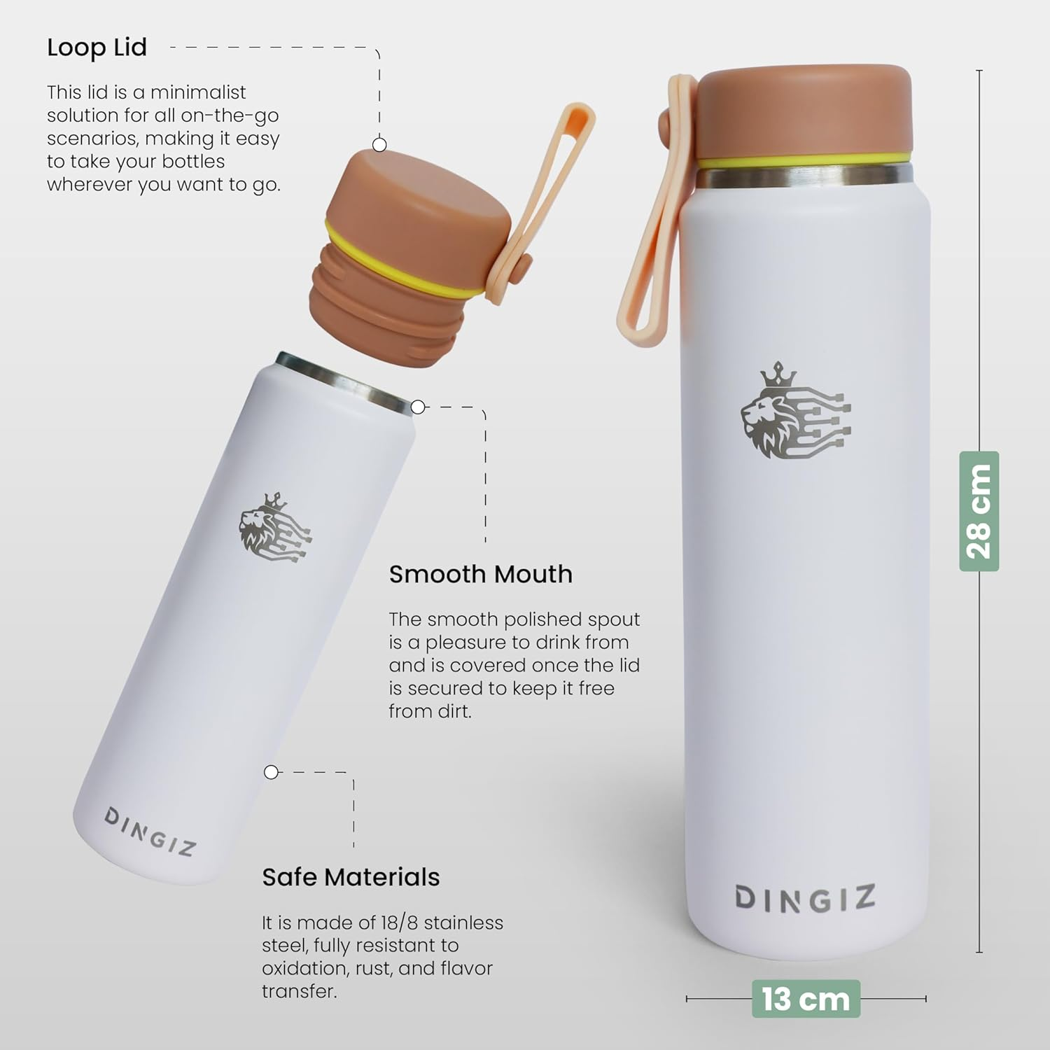 Dingiz 9Oz Stainless Steel Pocket Water Bottle &ndash; Mini Insulated Thermos Coffee Flask for Kids & Adults, Eco-Friendly, Compact Design for Purses, Office, School, Walking, and Travel image number 2