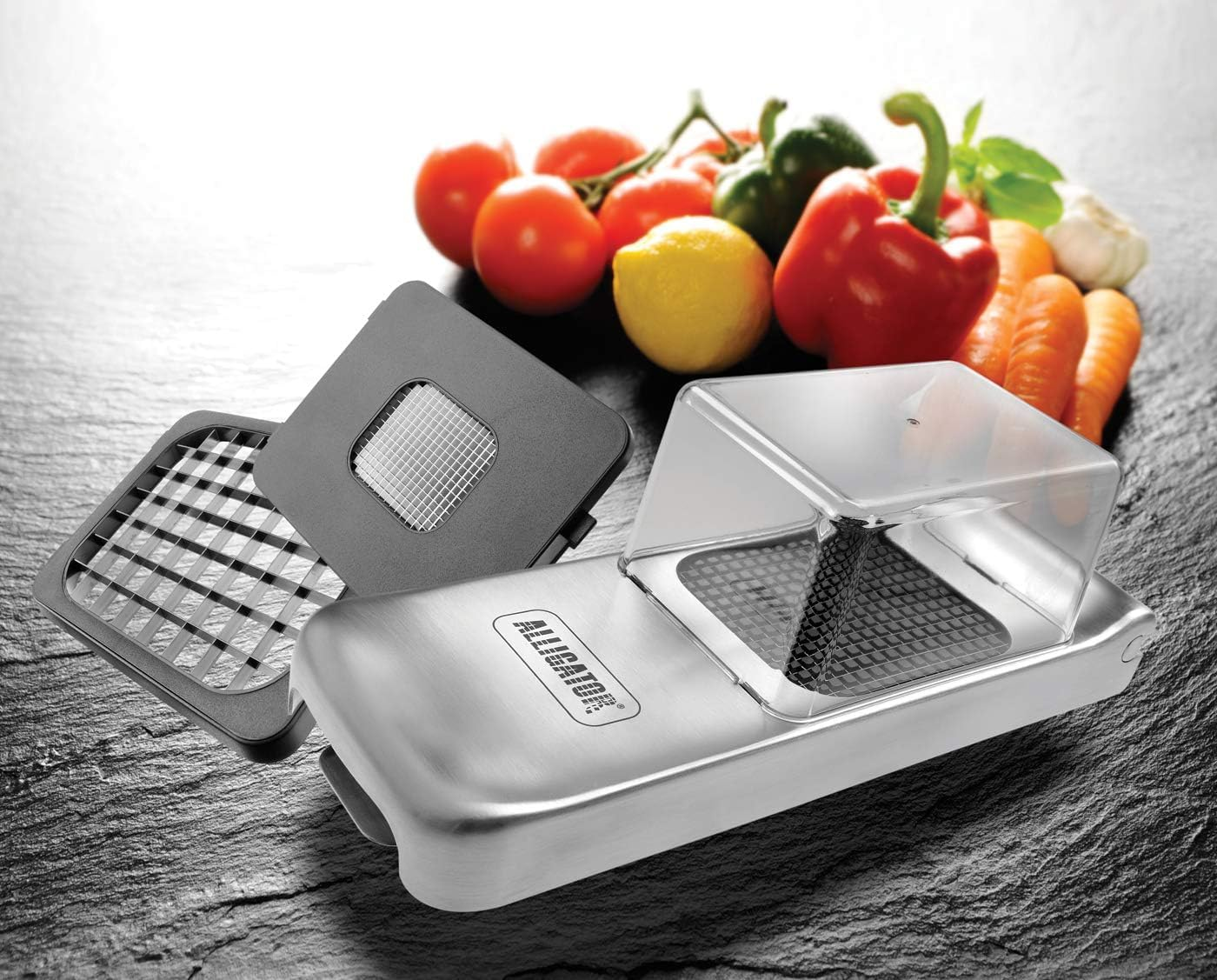 Alligator Vegetable Chopper with Container | Food, Salad, Veggie Dicer, Manual Onion Chopper Vegetable Cutter | 3 Stainless Steel Blades Included | Perfect for Kitchen Prep image number 1