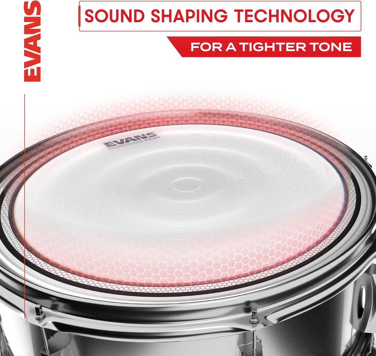 Evans EC2 Tompack, Clear, Fusion (10 Inch, 12 Inch, 14 Inch) image number 5