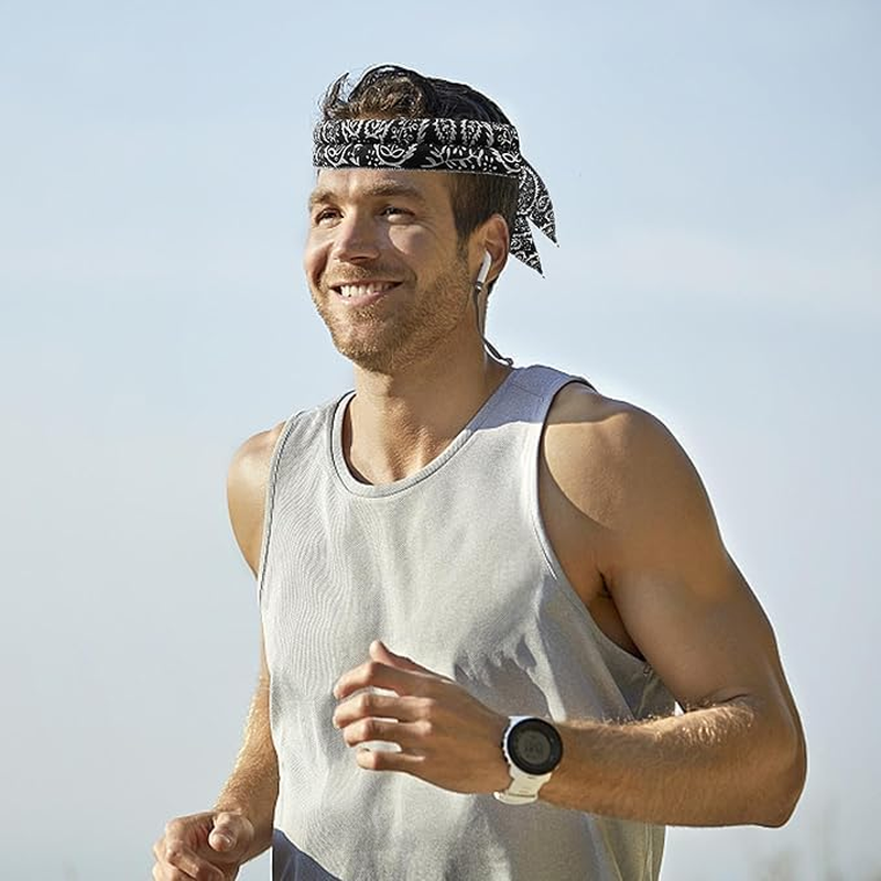 Neck Wrap Headband 100X5Cm Cooling Bandana for Neck Cooling Bandana Scarf Cold Towel Printed Soaked Tie around Neck - Blue image number 5