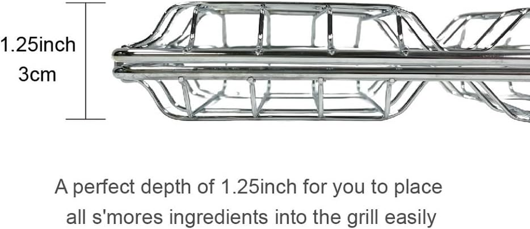 Chrome-Plated Steel S'Mores Grill - Perfect for Toasting Marshmallows, Cookies & More! Portable and Easy to Use for Indoor and Outdoor Fun ! image number 4