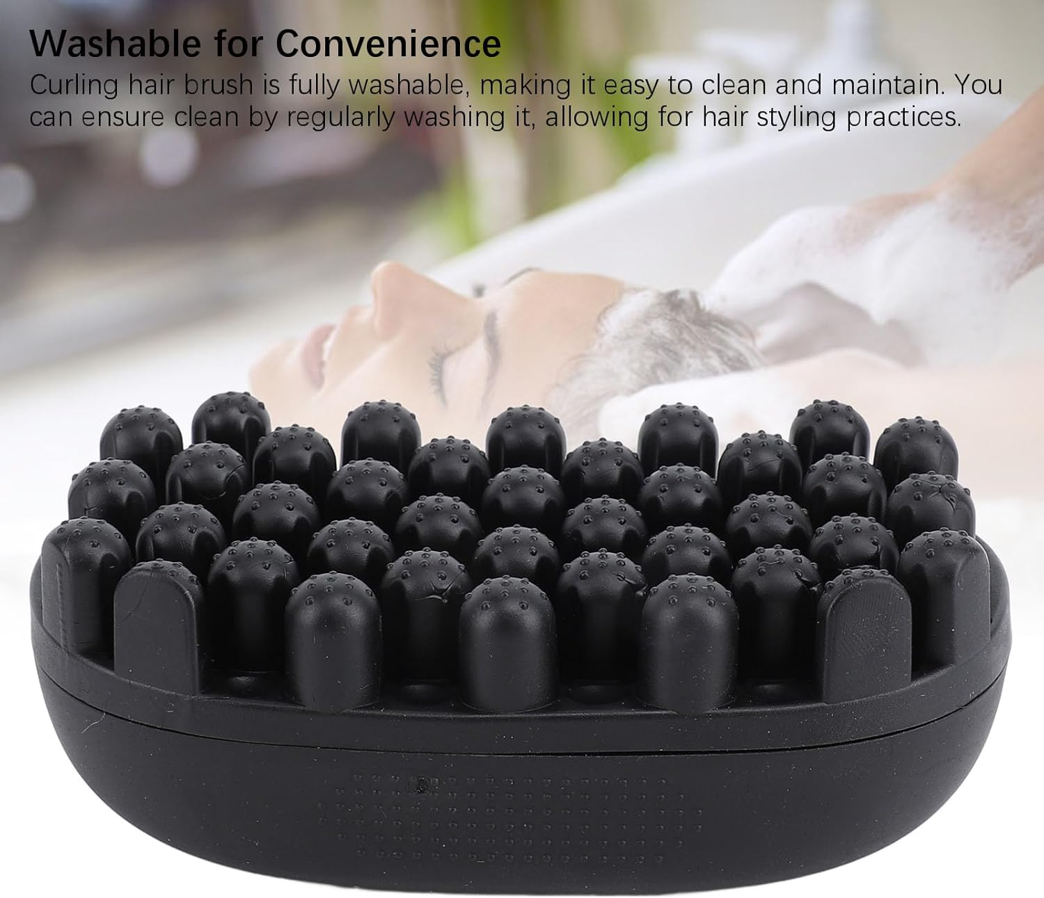 2Pcs Rubber Curling Hair Brush, Washable Twist Curl Comb Hair Styling Tool, Curl Brush with Pick Comb, Hair Twist Curling Comb for Curls, Small Holes Curler for Men Women image number 2