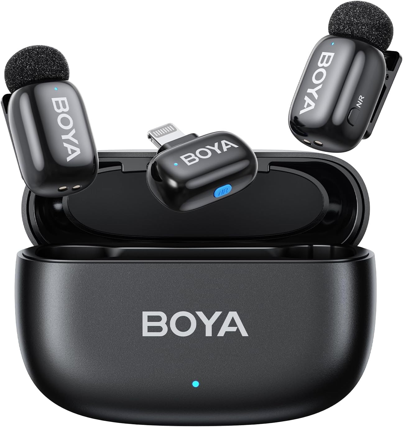 BOYA Mini Wireless Lavalier Microphone for USB-C Iphone 15/16 Android Smartphone/Tablet with Type-C Input, AI Voice Change, Noise Reduce, 30H Battery Life&Charge Case for Youtube Podcast Vlog Tiktok