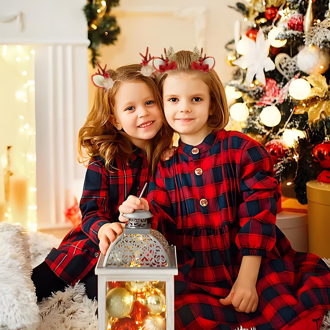 QUOHE Christmas Reindeer Antler Hair Clips, Pack of 4, Brown, All Hair Types, Women & Girls, Hair Clip, Christmas Decoration image number 2