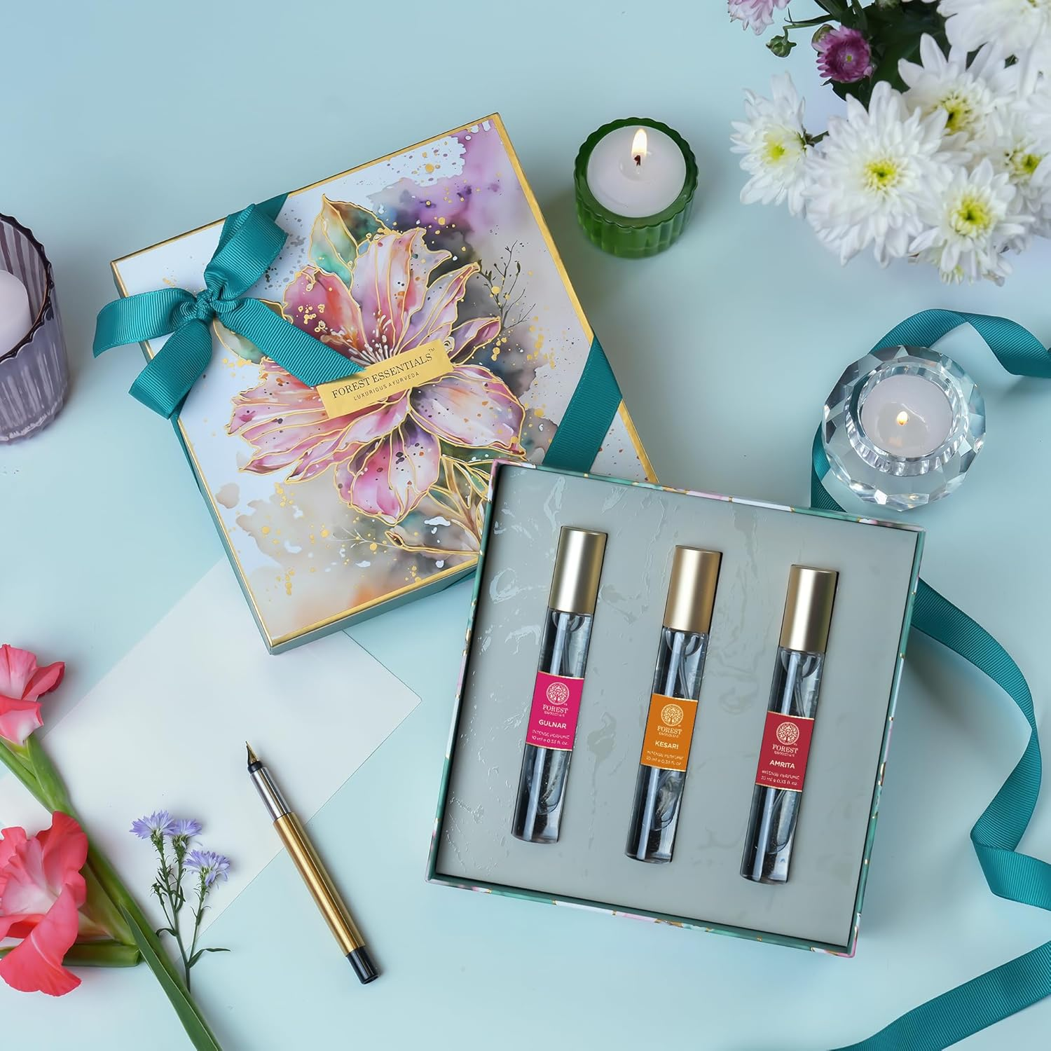 Forest Essentials Intense Perfume Selection Box | Eau De Parfum (EDP) | Intense Long Lasting Fragrance| Perfume for Women | Gifts for Women | Perfume Gift Set for Birthday image number 1