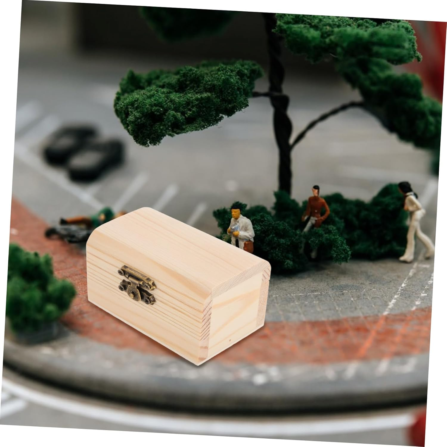 Angoily 12Pcs DIY Paintable Wooden Keepsake Chest Lock Small Unfinished Treasure Box Storage for Boys and Girls Crafts and Jewelry image number 6