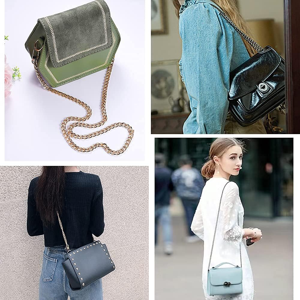 HUIANER Purse Chain with Buckles DIY Handbag Strap Shoulder Bag 120Cm Long Metal Accessory Replacement Chain Strap - Bronze image number 3