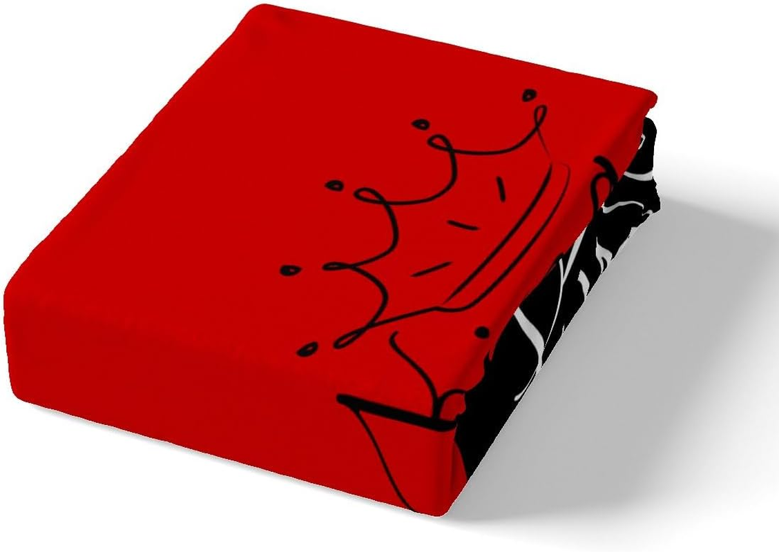 Crown Queen King Duvet Cover Set L Size, Couple Lovers Bedding Set, Teens Women Men Room Decor, Red and Black Comforter Cover, Valentine'S Day, Wedding Theme Quilt Cover, 2 Pillowcases image number 5