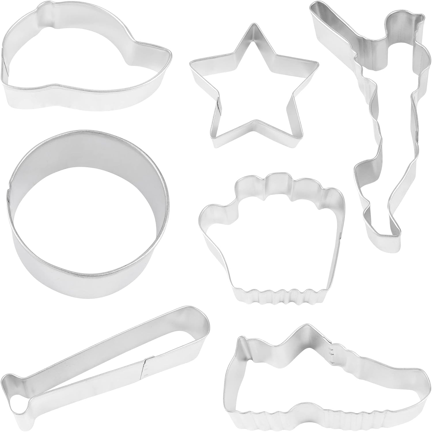R&M International 1968 Baseball Cookie Cutters, Bat, Hat, Ball, Player, Glove, Star, Sneaker, 7-Piece Set image number 5
