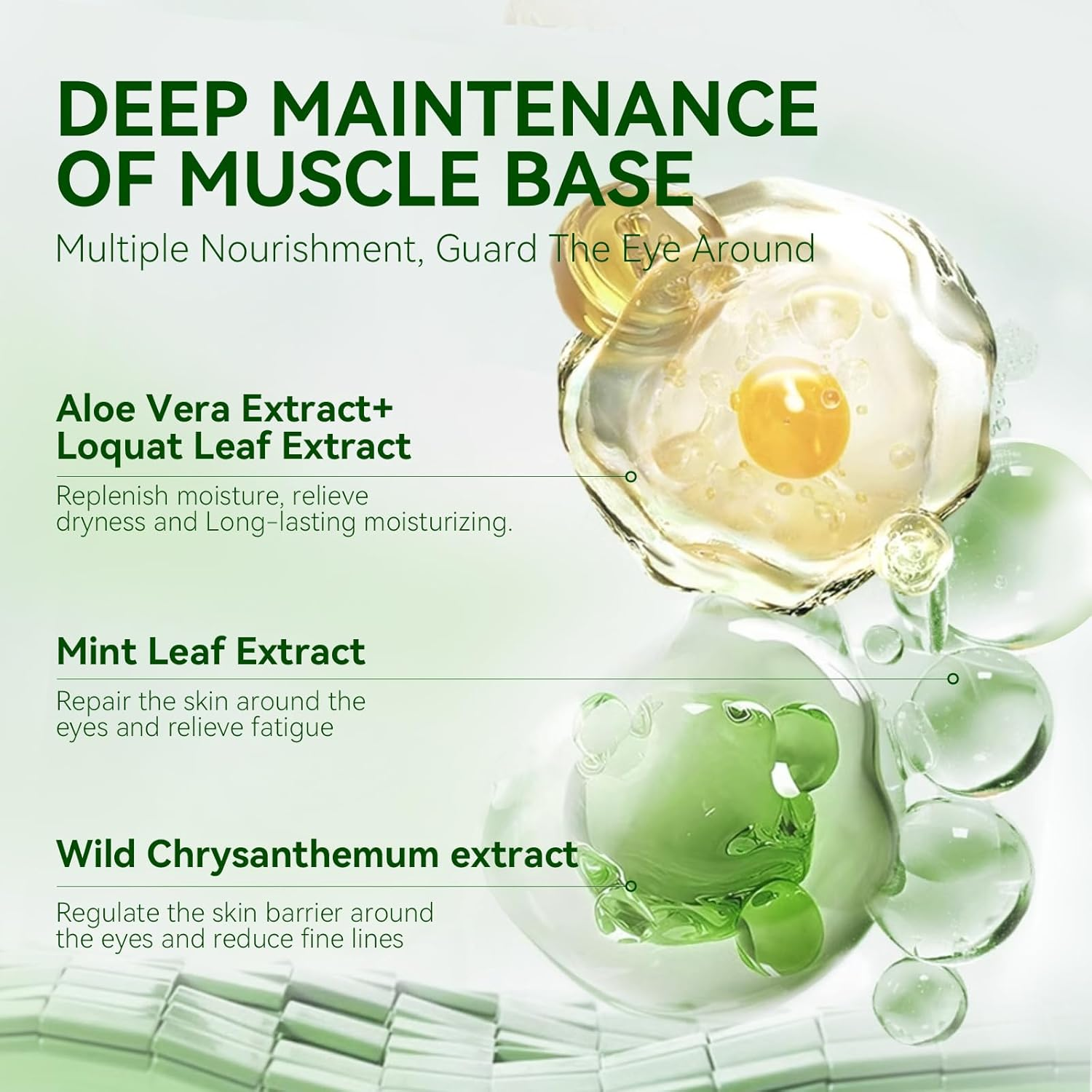 BREYLEE Aloe Vera Eye Mask&ndash;60 Pcs-Puffy Eyes and Dark Circles Treatments &ndash; Look Younger and Reduce Wrinkles and Fine Lines Undereye, Improve and Firm Eye Skin - Pure Natural Material Extraction Green image number 1