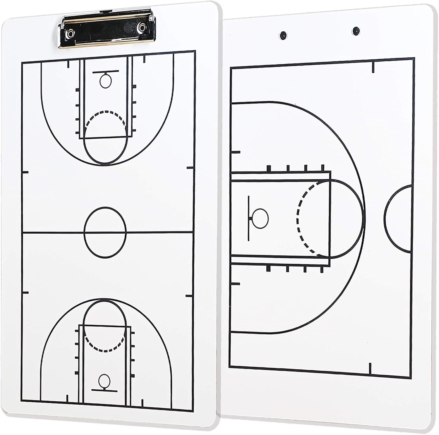 Basketball Coaching Board Double-Sided, Basketball Clipboard for Coaches, Basketball Dry Erase Board for Coaches, Basketball Whiteboard Tactical Play Board