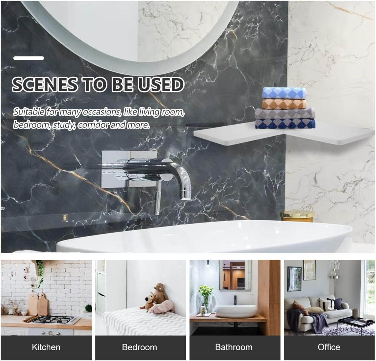 Ciieeo Floating Corner Shelf No Drilling Wall Mount Storage Rack for Bathroom Kitchen Bedroom - Space Saving Corner Wall Organizer for Home image number 1