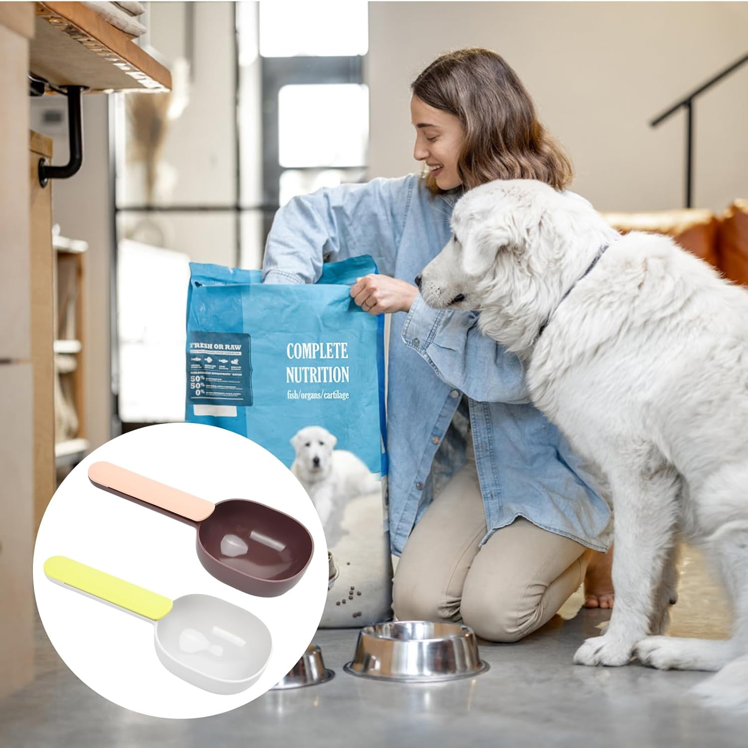 Emperoch 2 Pieces Pet Food Scoop, Plastic Scoop for Dogs and Cats, Cat Litter Scoop Dog Food Scoop, Washing Powder Scoop, Scoops for Dry Food, Ice, Coffee Beans image number 3