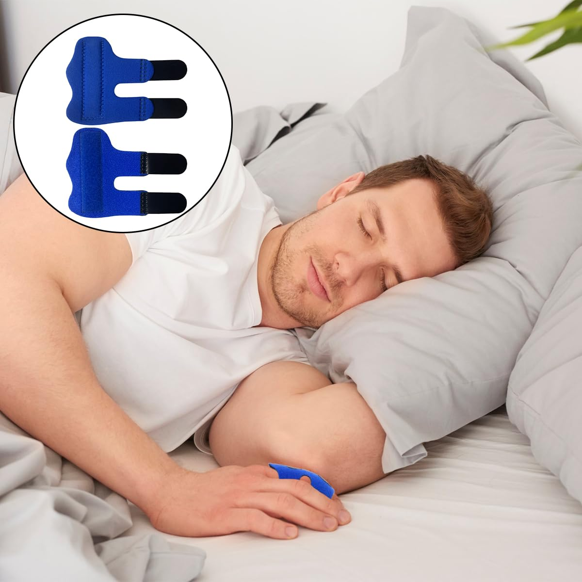 Finger Splints, 2 PCS Adjustable Finger Support Braces for Finger Knuckle Joint Fixation (Blue)