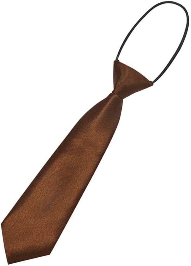 Young School Boy, Kids, Child, Toddler Wedding Solid Color Elastic Ties Necktie