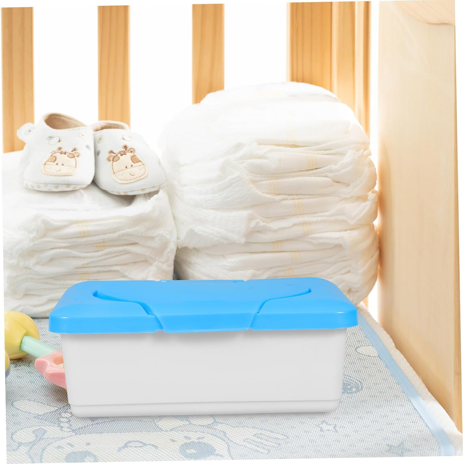 CANIGHT 2Pcs Portable Wipes Dispenser Lid Refillable Tissue Box for Home and Travel Convenient Cleanliness Holder for Nursery and Bathroom Use image number 1