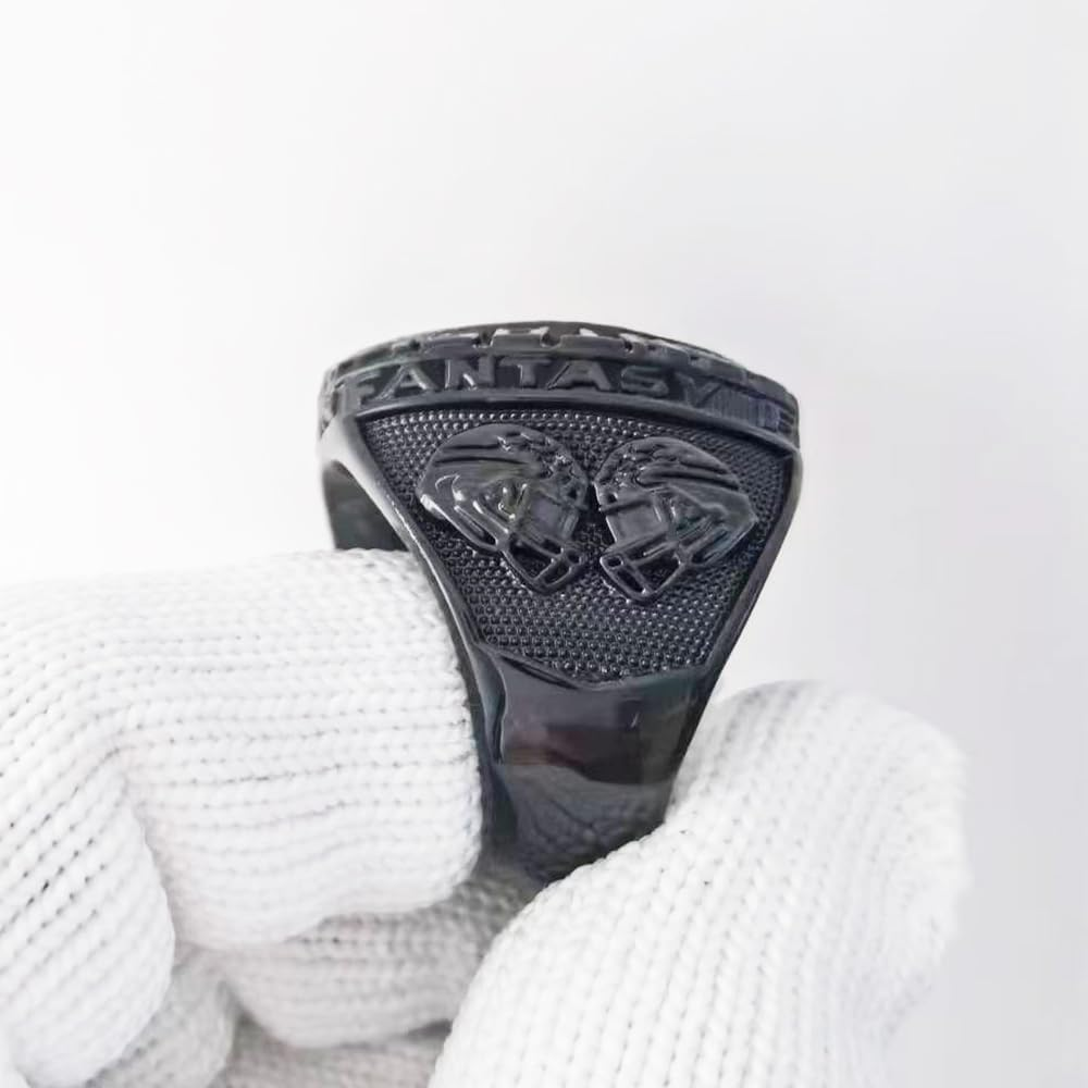 Noblehead 2024 Fantasy Football Ring | Heavy FFL Champion Ring | Gold Silver Tone Plated Award Trophy for Fantasy Football League Winner image number 1