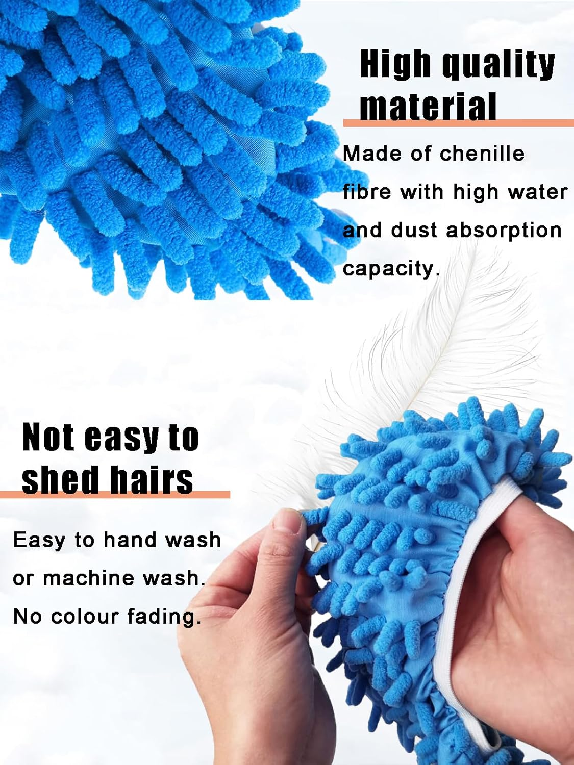 Microfiber Mop Slippers Shoes Cover, Reusable Floor Cleaning Shoes for Bathroom, Kitchen, House Polishing - 2 Pairs, Washable Dust Duster Shoes Cover image number 3