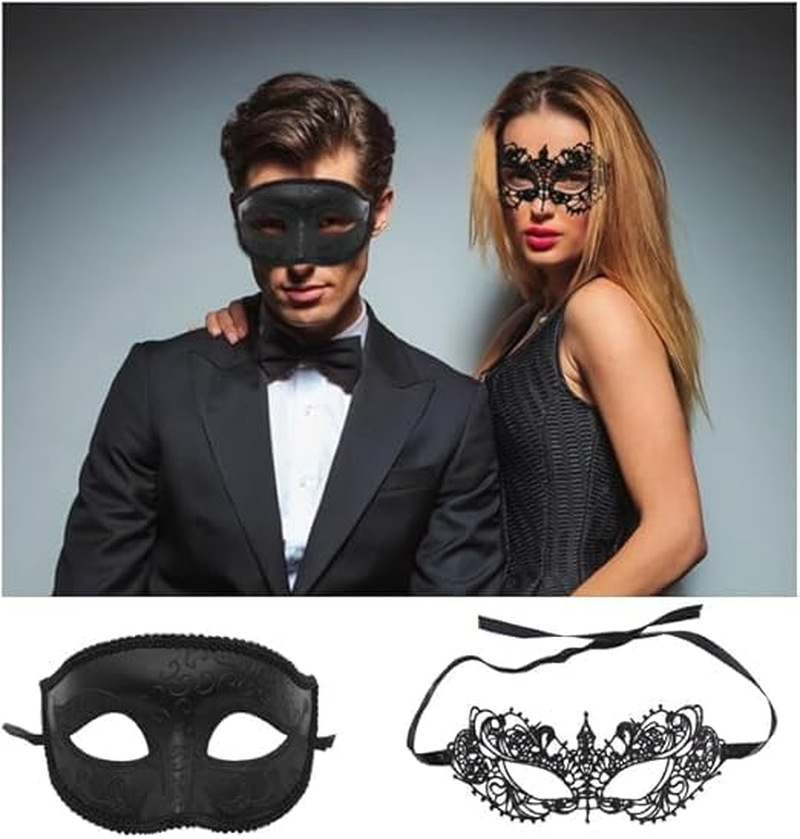 Limcryspp Couple Masquerade Ball Masks, Role-Playing Party Masks - the Perfect Matching Mask Set for Romantic Events image number 2