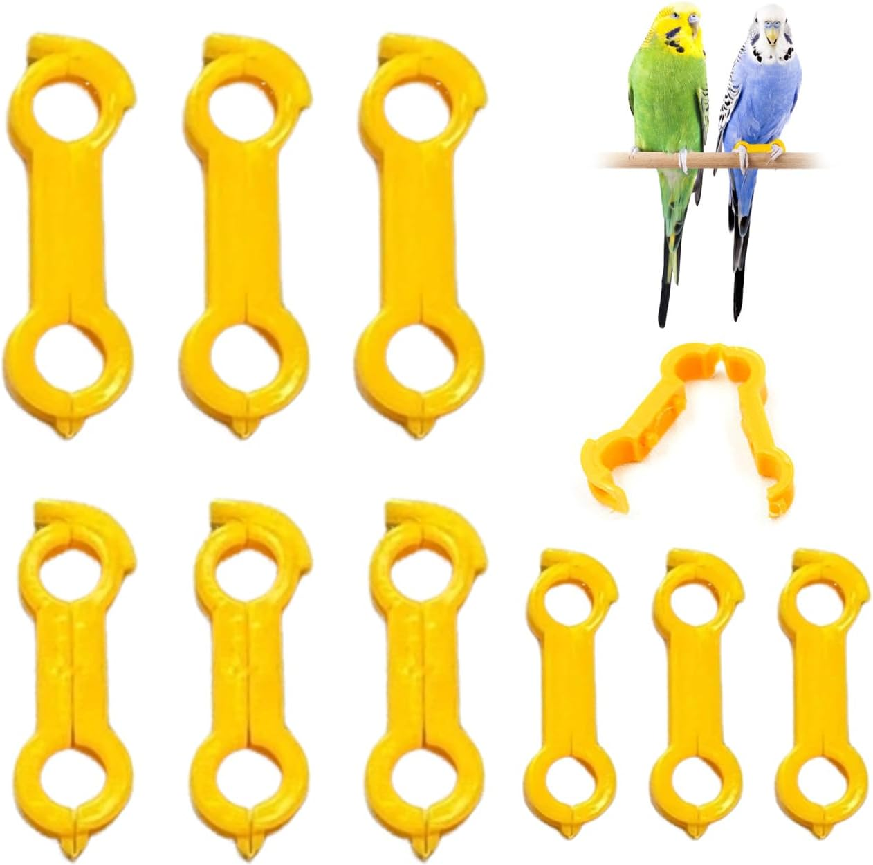 AIRTILY Pack of 9 Yellow Chicken Leg Stands, Plastic Double Foot Corrector, Creative Bird Support Clamp, Reusable, Suitable for Bird Chicks image number 5