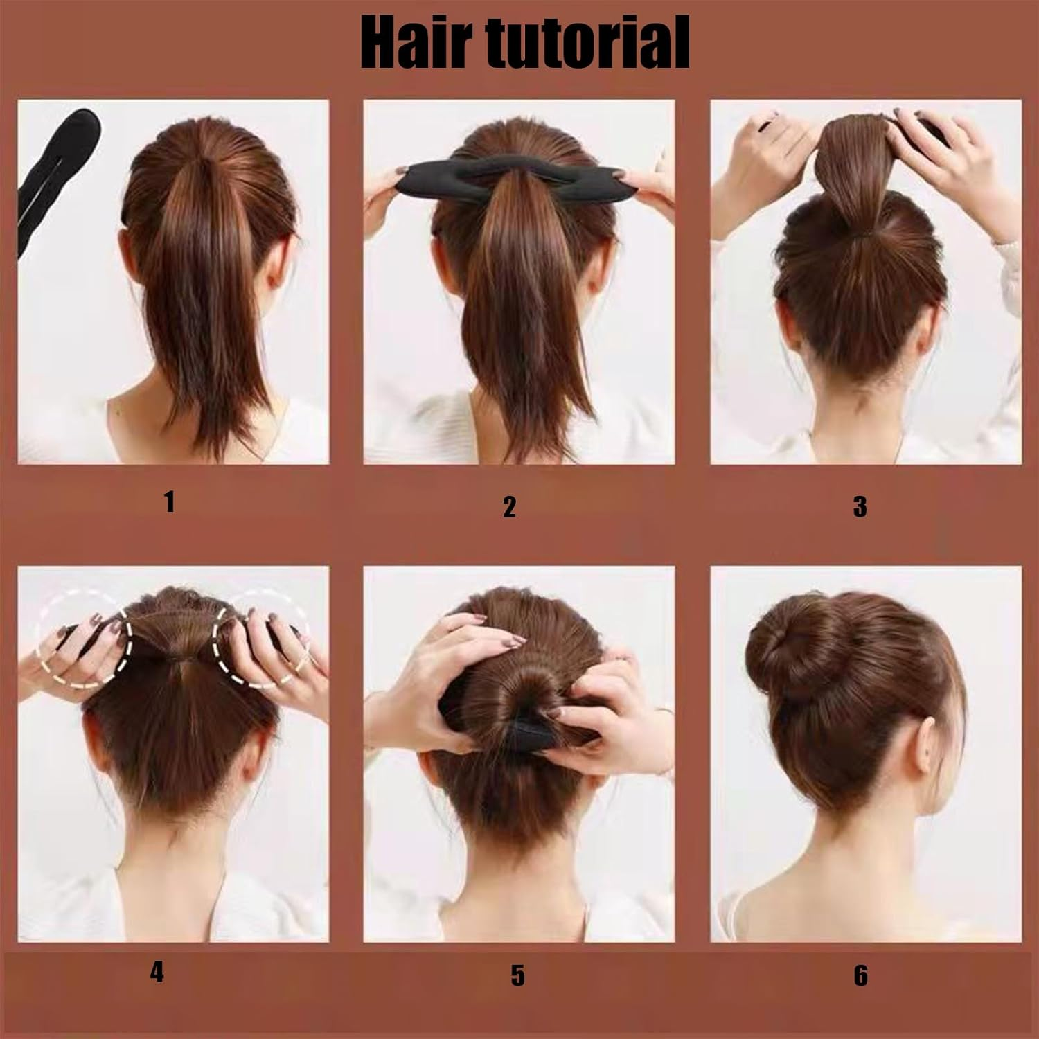 Hair Bun Maker 4Pcs - Magic Sponge Donuts for Perfect Buns | 2 Sizes (8.9In &6.88In ）Hair Updo Toolsfor Wedding/Party/Daily Use | Girls & Women Hair Accessory image number 5