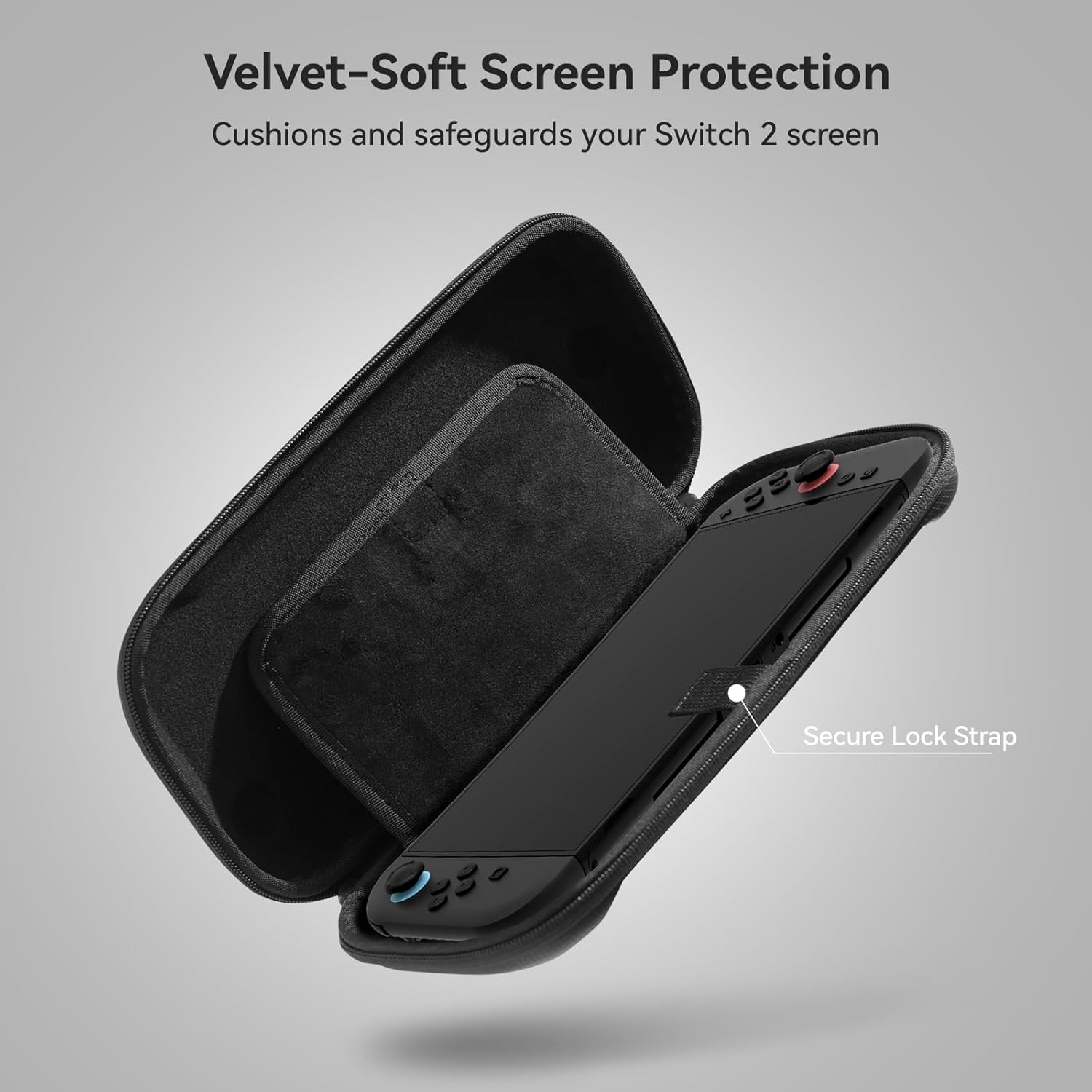 G.S.TAC Tactical Slim Carrying Case Compatible with Switch 2 (2025), Hard Storage Bag with 12 Game Card Slots, Portable Travel Case for Switch 2 Console and Accessories, Black