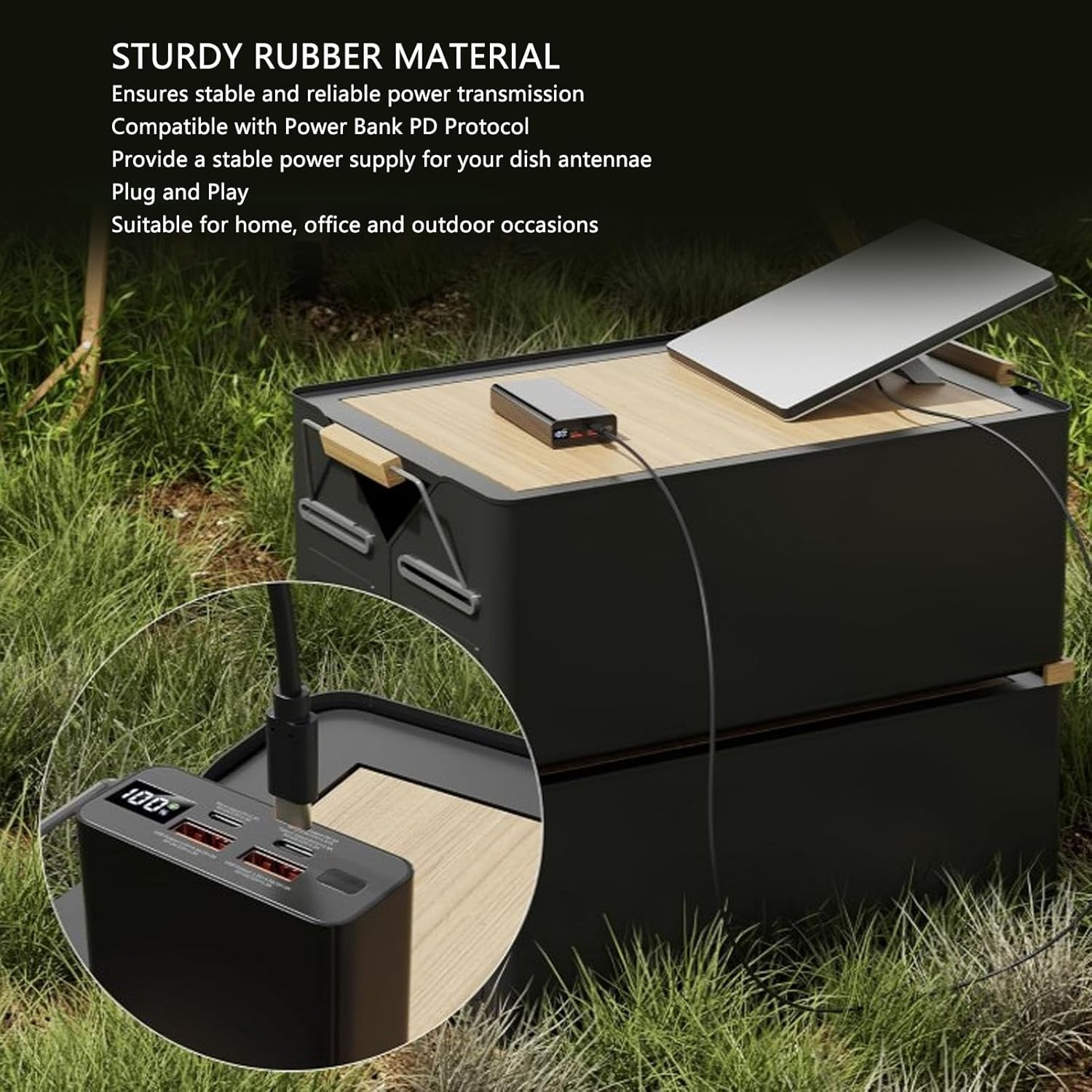 Starlink Mini DC Power Cable, 6.5FT/16.4FT/32.8FT 12V DC to Cigarette Lighter Power Cable for Satellite, Starlink Mini Cable for 100W+ PD Power Bank, Satellite DC Power Cord (2M) image number 1