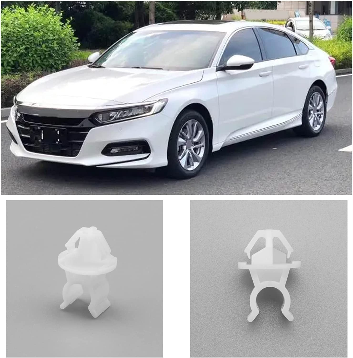 10Pcs Bonnet Stay Holder Clips Replacement Compatible with Honda Civic Accord Hood Prop Retaining Clip Car Accessories Plastic image number 3