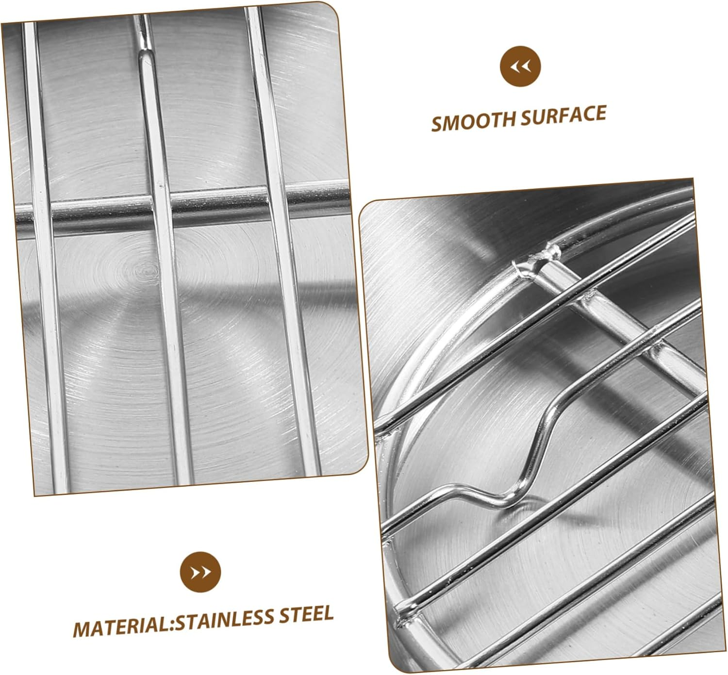 GRIRIW Stainless Steel Baking Draining Rack Set with Pan Cookie Tray Cooling Rack for Home Cooking Versatile for Grilling and Oil Filtering Design image number 2